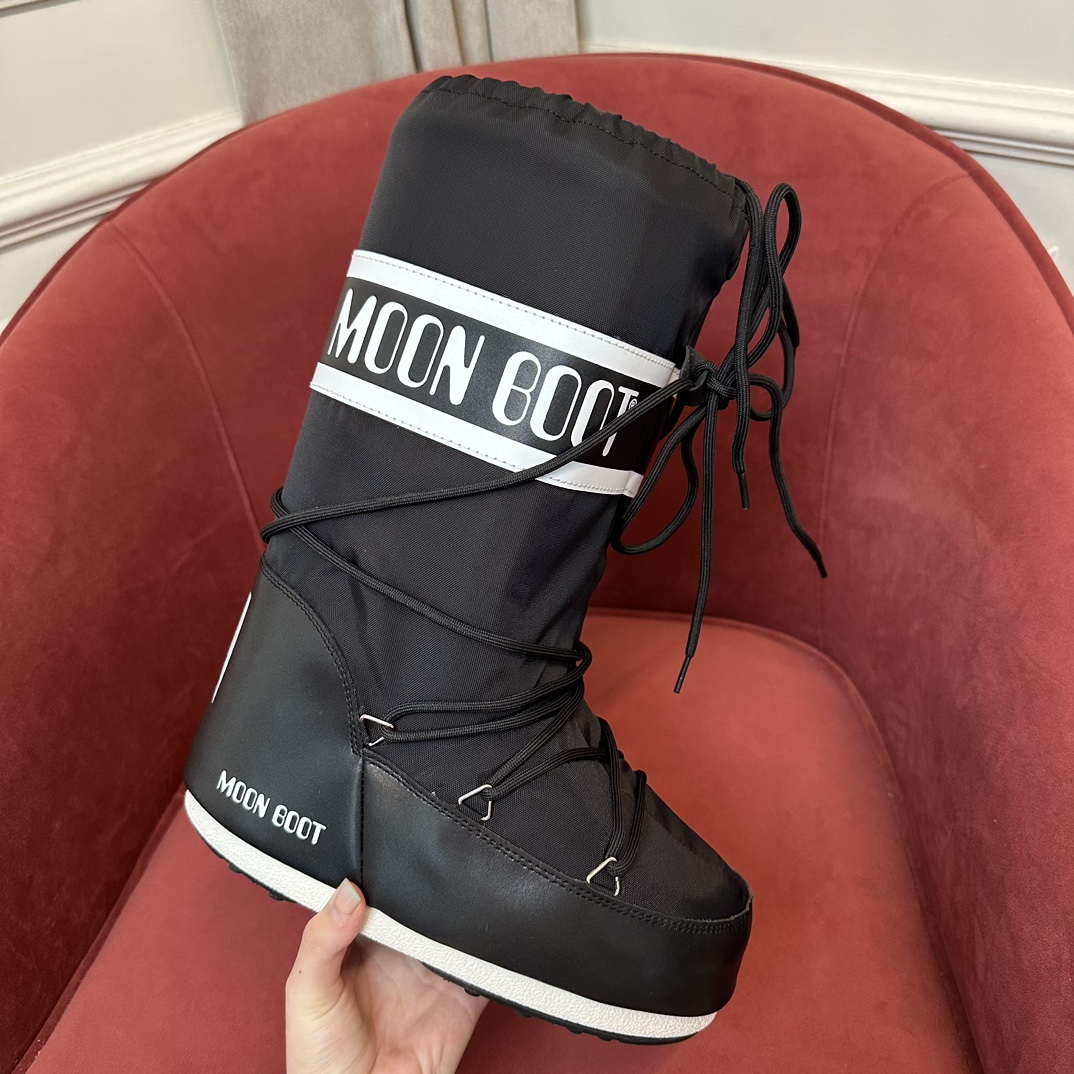 Moon Boot Icon Glance Satin Nylon Lace-Up Women Snow Boots