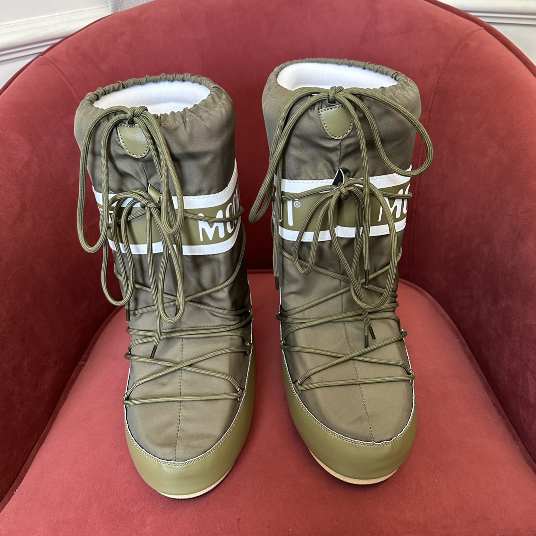 Moon Boot Icon Glance Satin Nylon Lace-Up Women Snow Boots