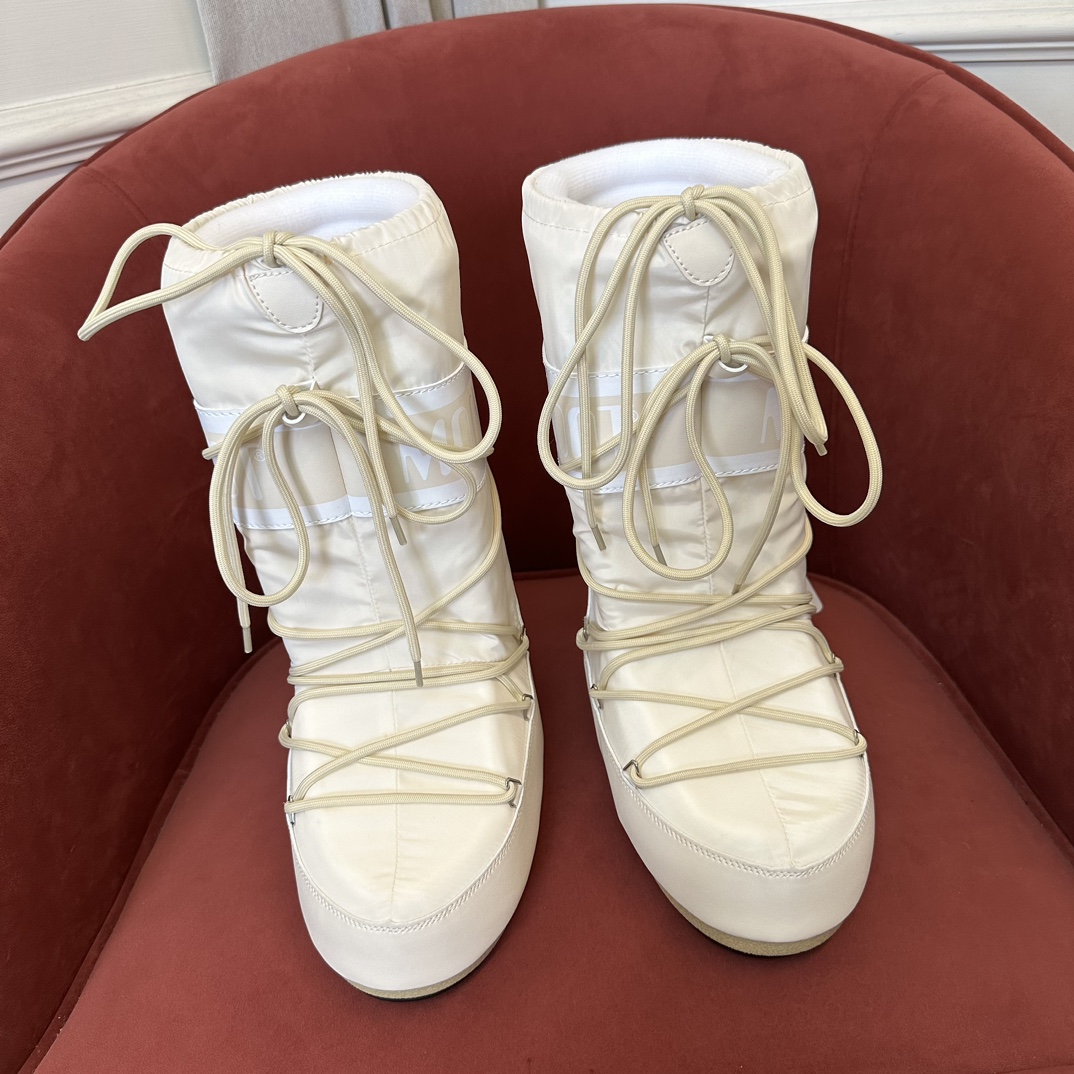 Moon Boot Icon Glance Satin Nylon Lace-Up Women Snow Boots