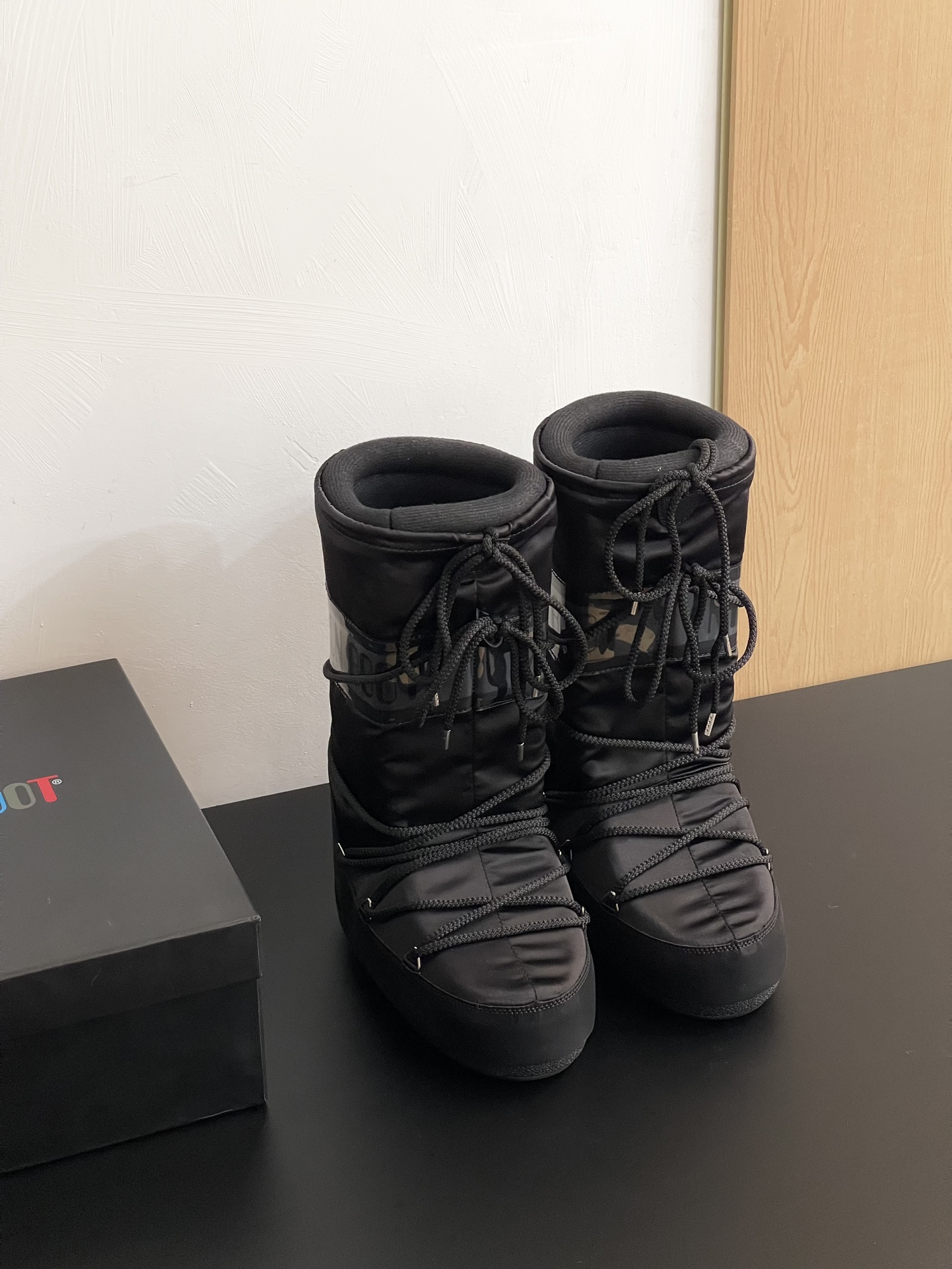 Moon Boot Icon Glance Satin Nylon Lace-Up Women Snow Boots