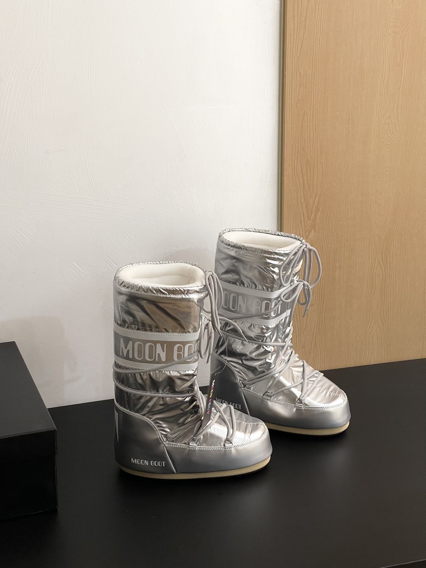 Moon Boot Icon Glance Satin Nylon Lace-Up Women Snow Boots