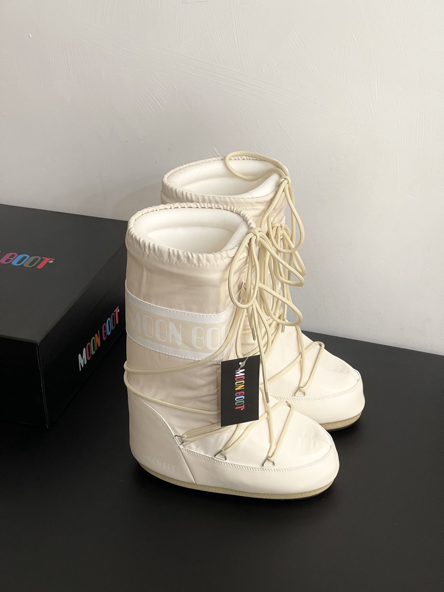 Moon Boot Icon Glance Satin Nylon Lace-Up Women Snow Boots