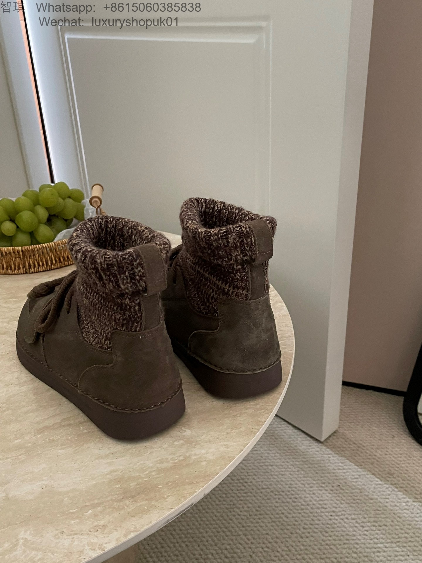 Women UGG Boots Knit lace up Snow Shoes