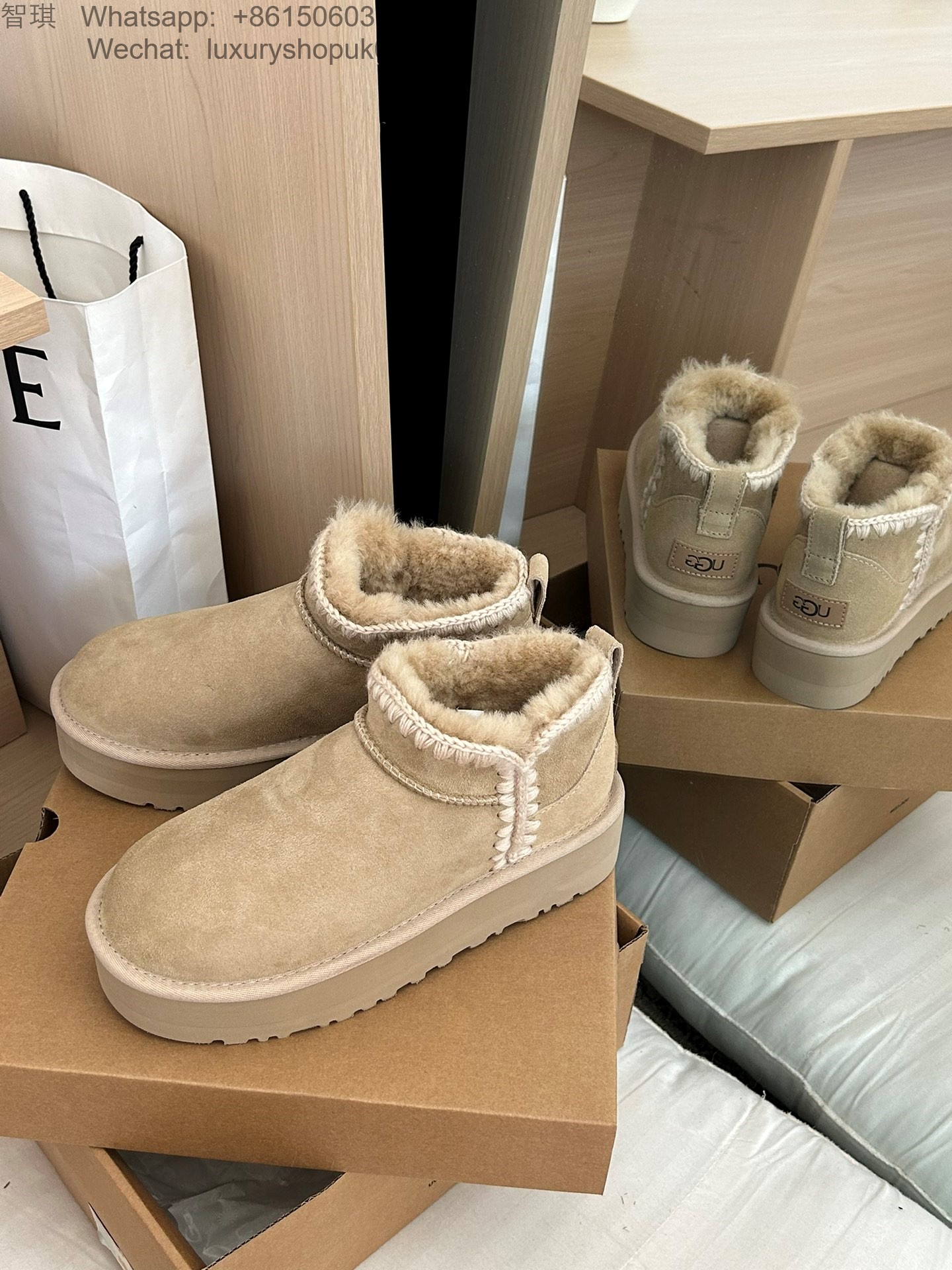 UGG Mini Swifty Platform Mini Boots Women Snow Shoes