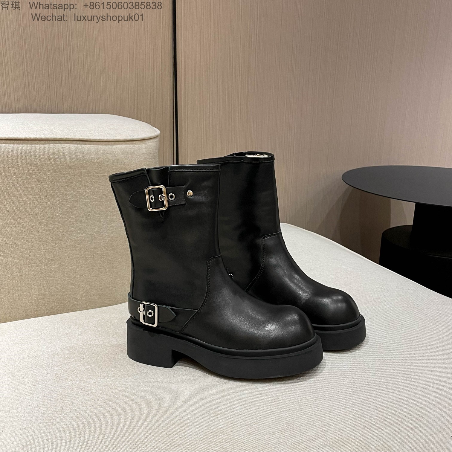 Women UGG Leather Ankle Kensington Biker Boots