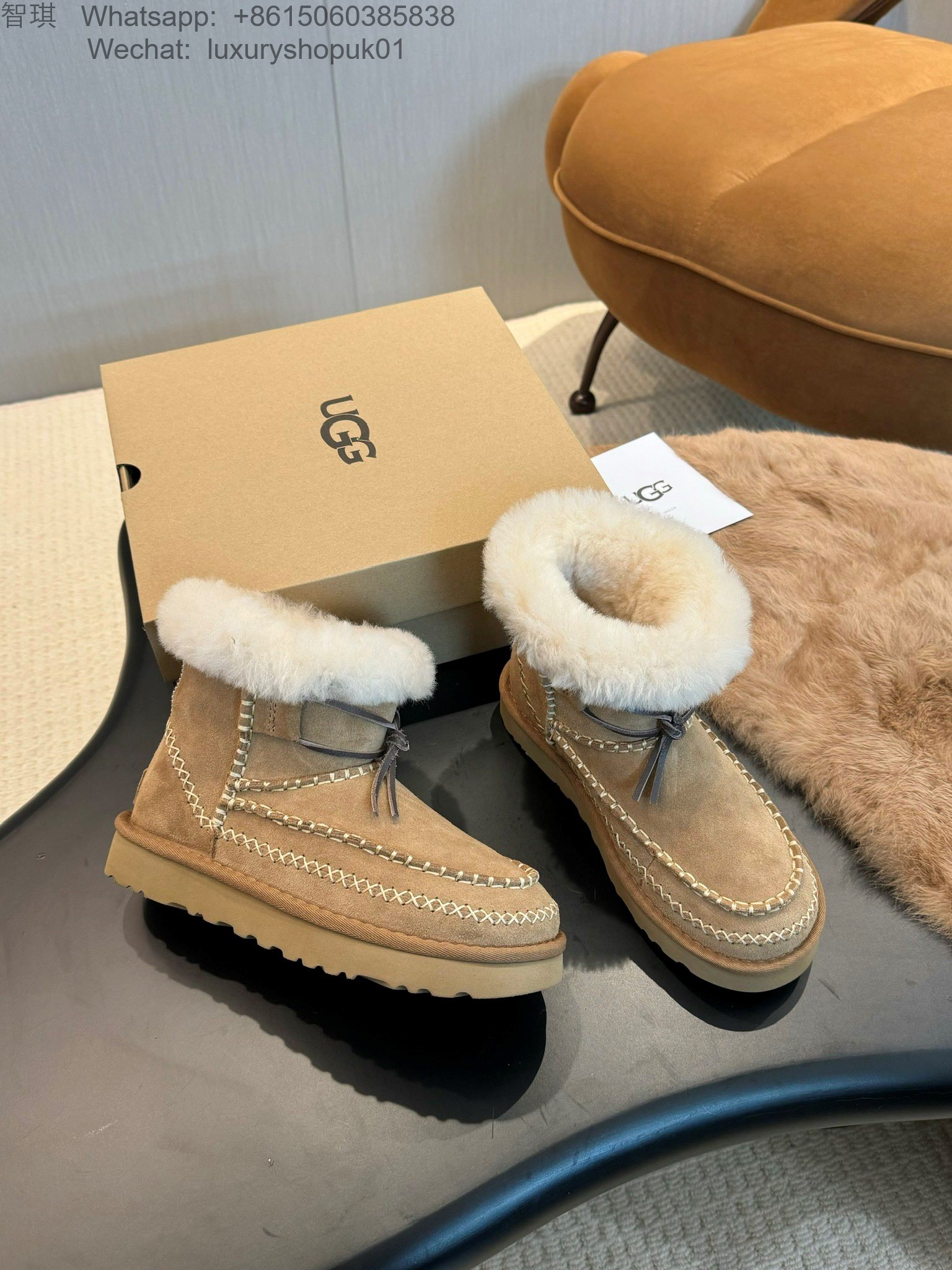 Women UGG Mini boot Fur ankle bootie Shoes