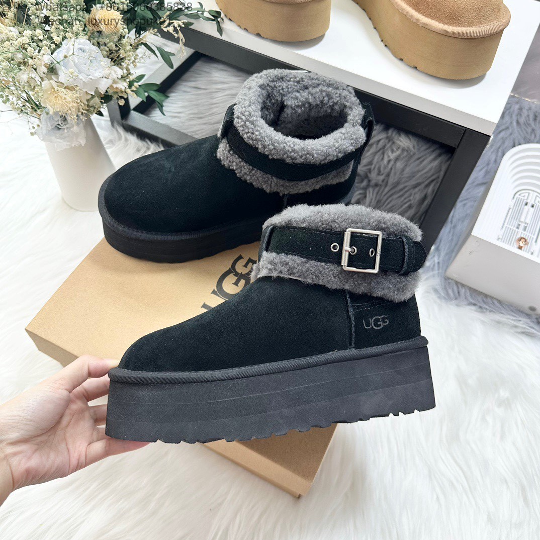Women UGG Platform Mini boot Fur ankle bootie Shoes