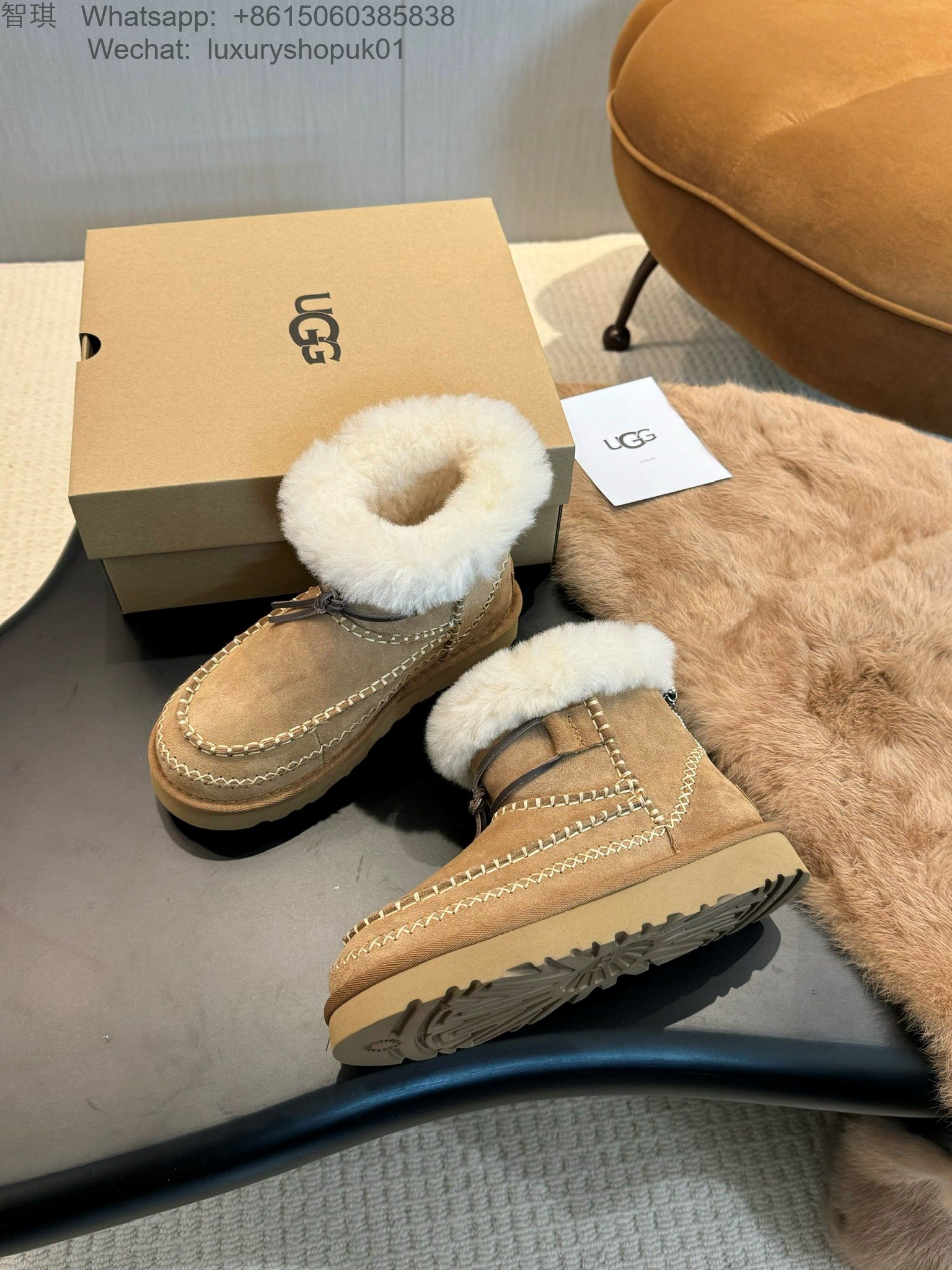 Women UGG Mini boot Fur ankle bootie Shoes