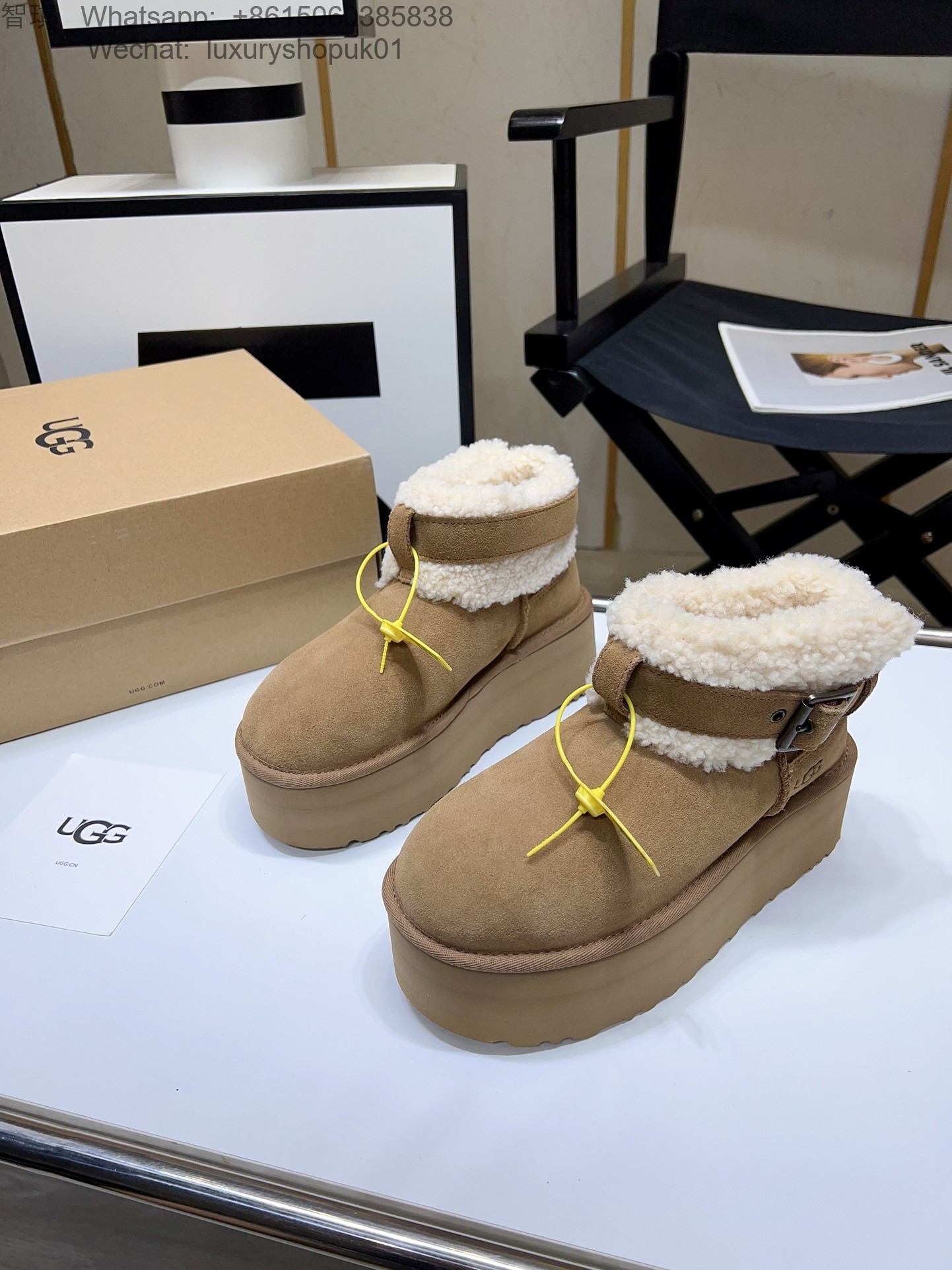 Women UGG Platform Mini boot Fur ankle bootie Shoes