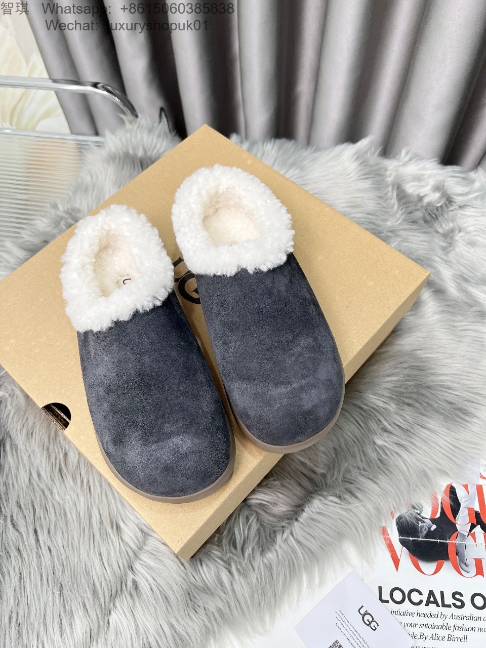 Women UGG Tazzette Slipper Chestnut Fur Shoes
