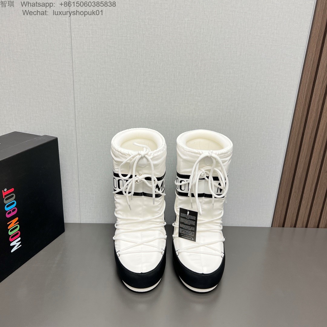 Moon Boot Icon Glance Satin Nylon Lace-Up Women Snow Boots