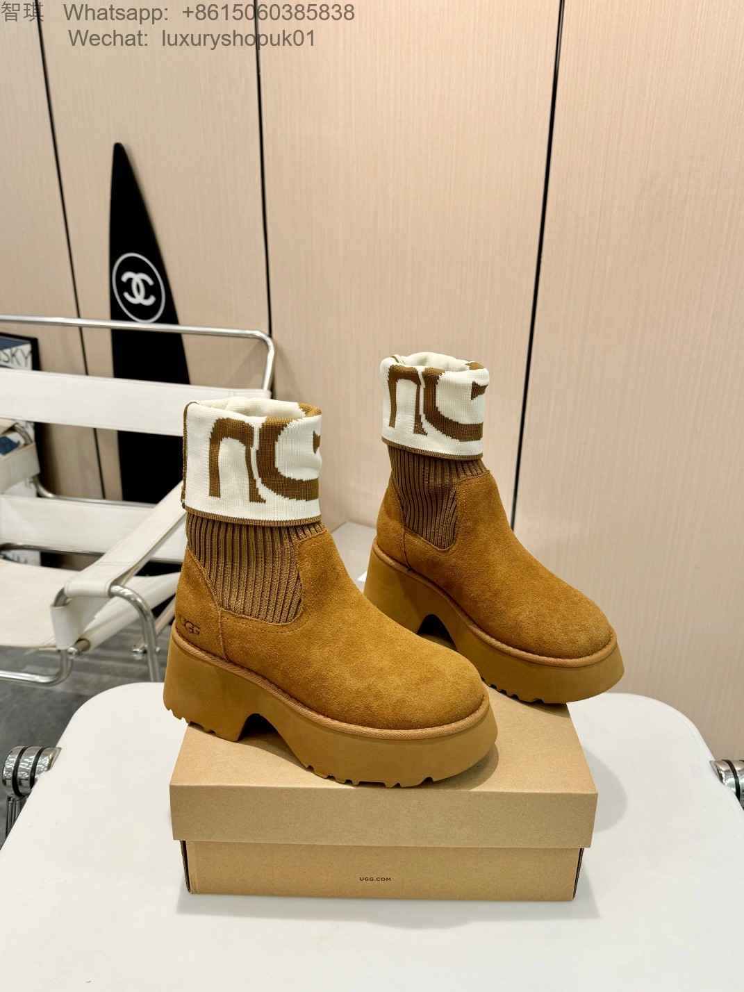 Women Ugg Platfrom Knit Boots Snow Shoes