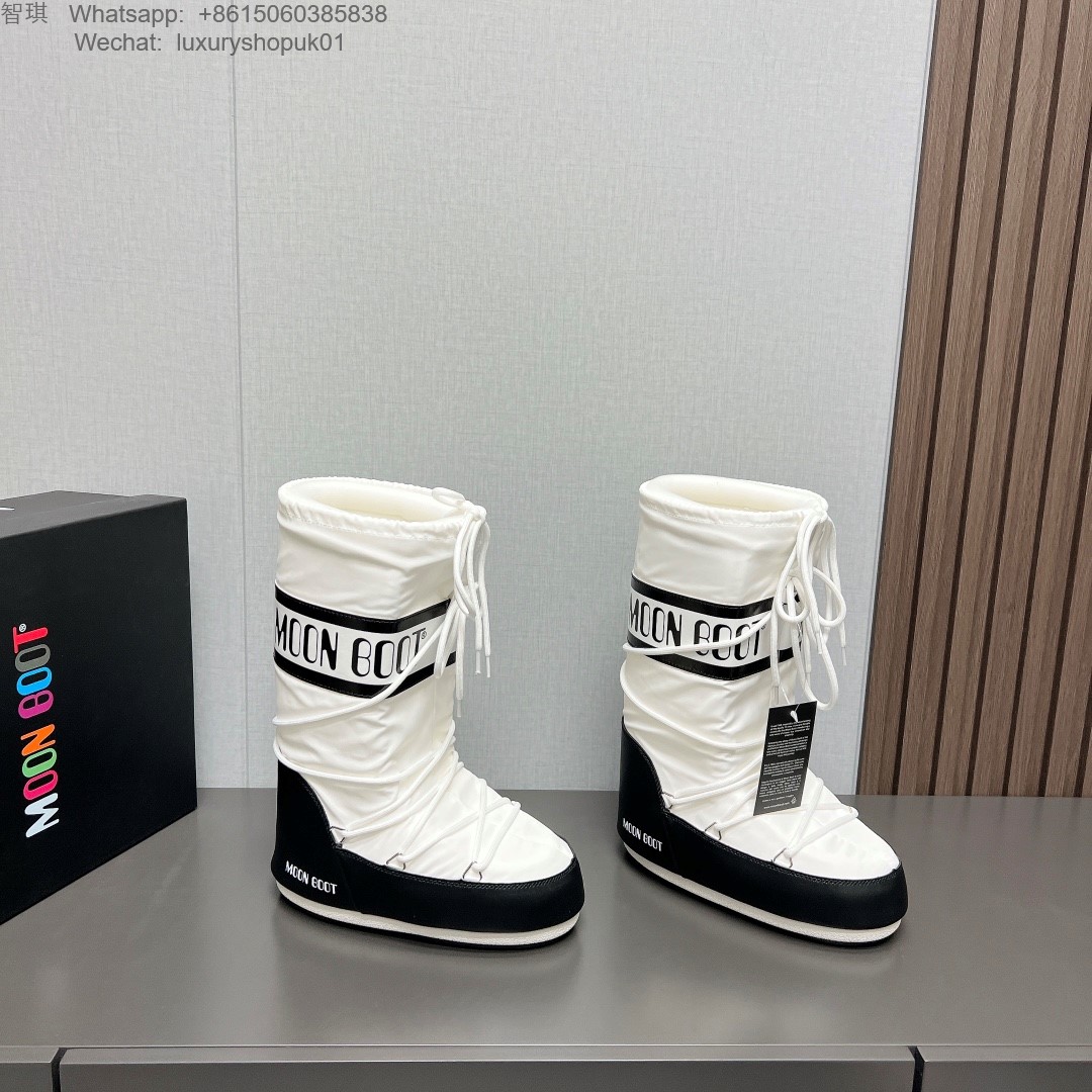 Moon Boot Icon Glance Satin Nylon Lace-Up Women Snow Boots