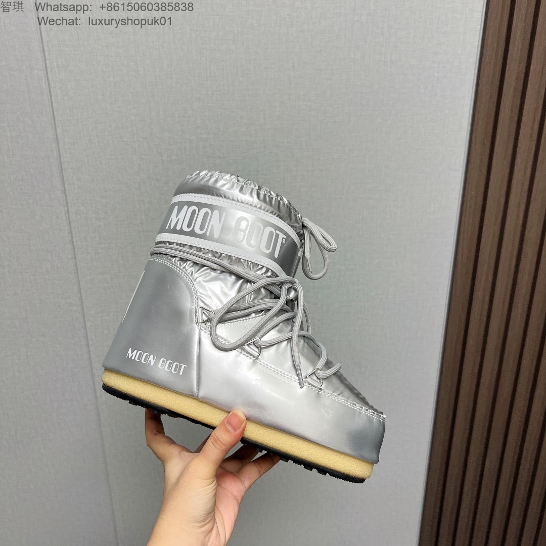 Moon Boot Icon Glance Satin Nylon Lace-Up Women Snow Boots