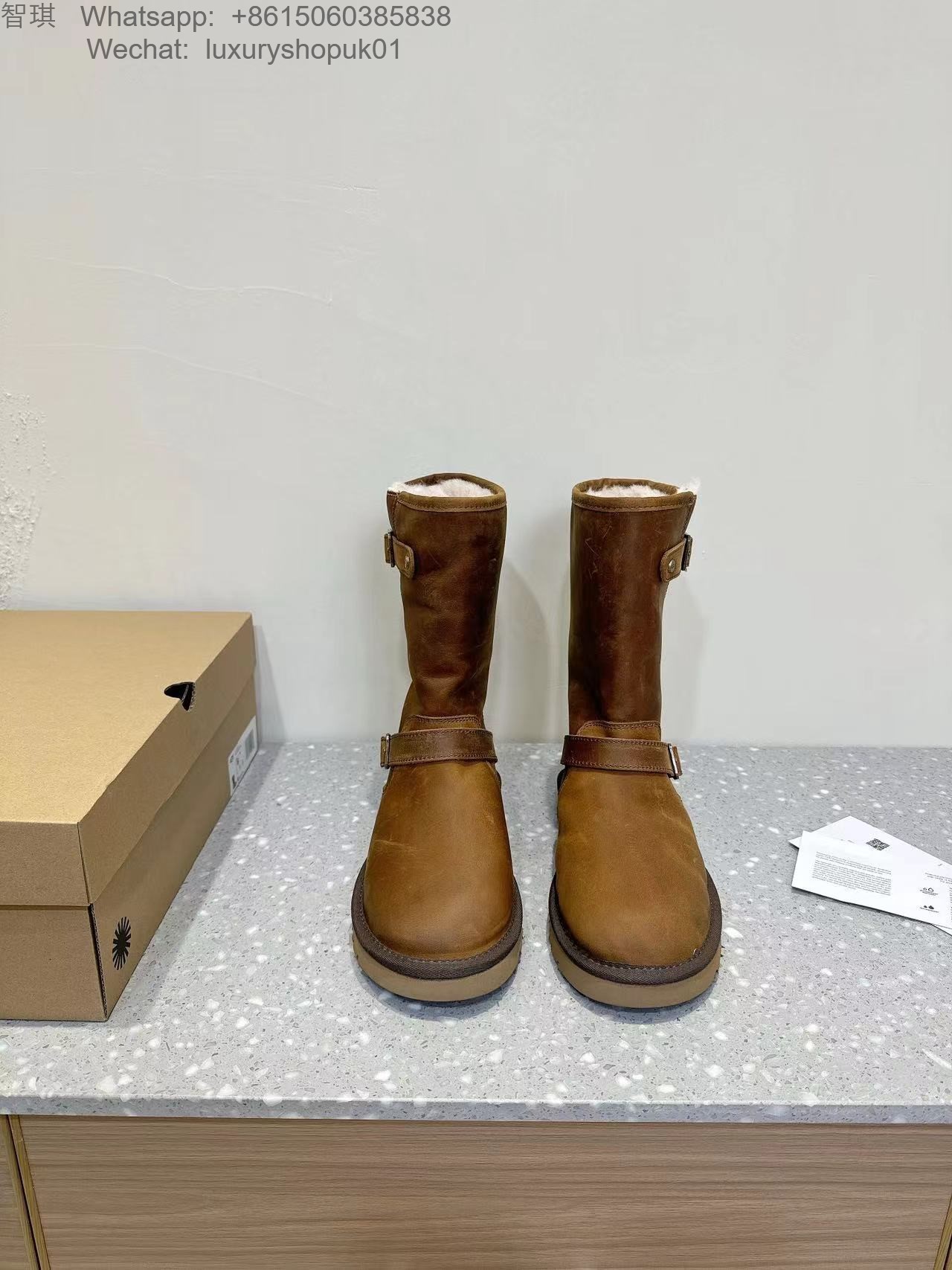 Women Ugg Kensington Biker Boots Snow Shoes