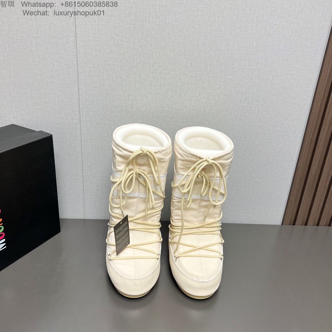 Moon Boot Icon Glance Satin Nylon Lace-Up Women Snow Boots