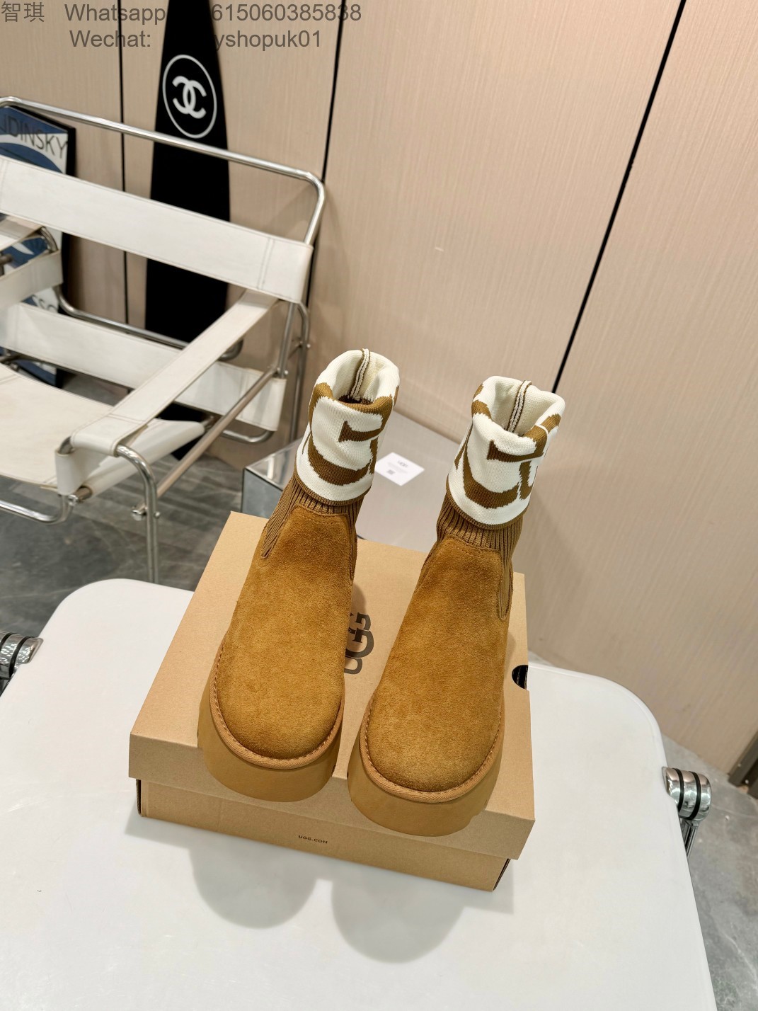 Women Ugg Platfrom Knit Boots Snow Shoes