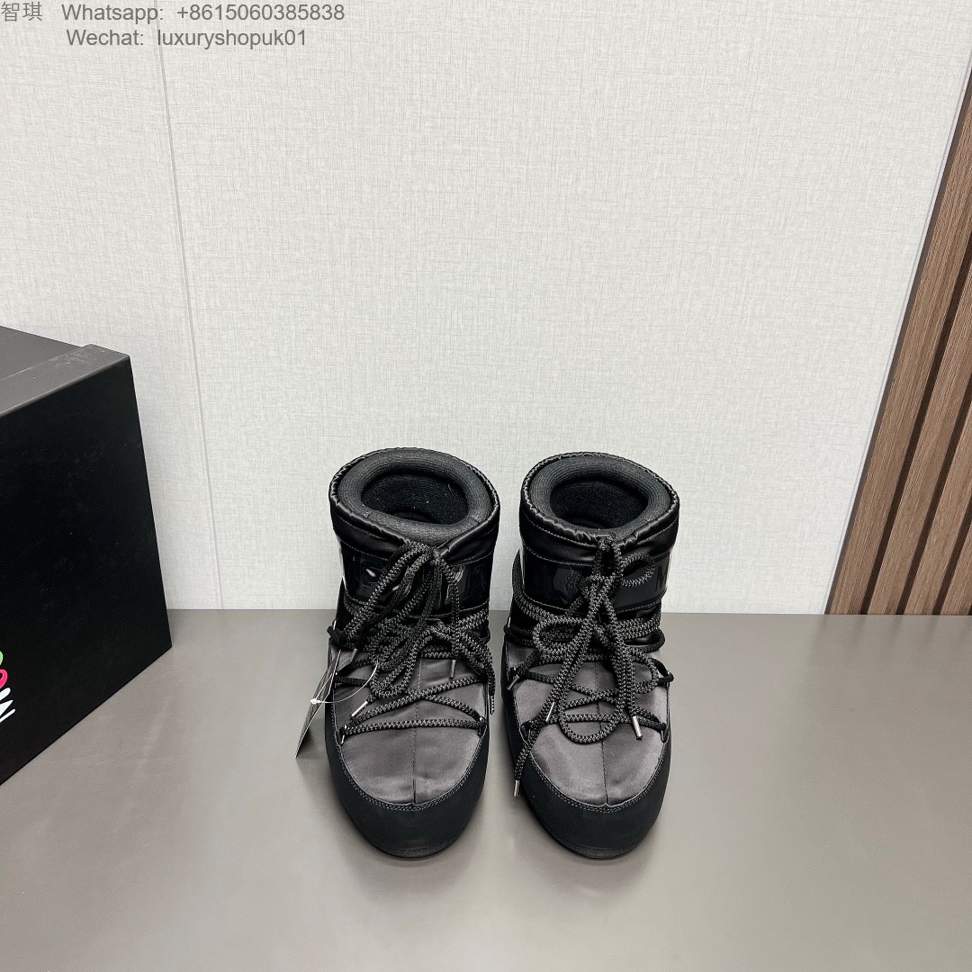 Moon Boot Icon Glance Satin Nylon Lace-Up Women Snow Boots