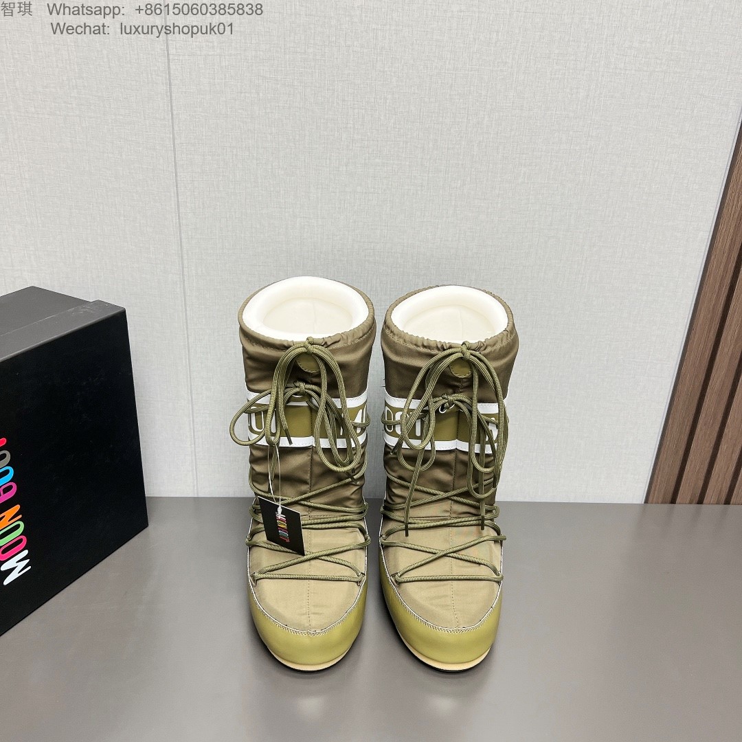 Moon Boot Icon Glance Satin Nylon Lace-Up Women Snow Boots