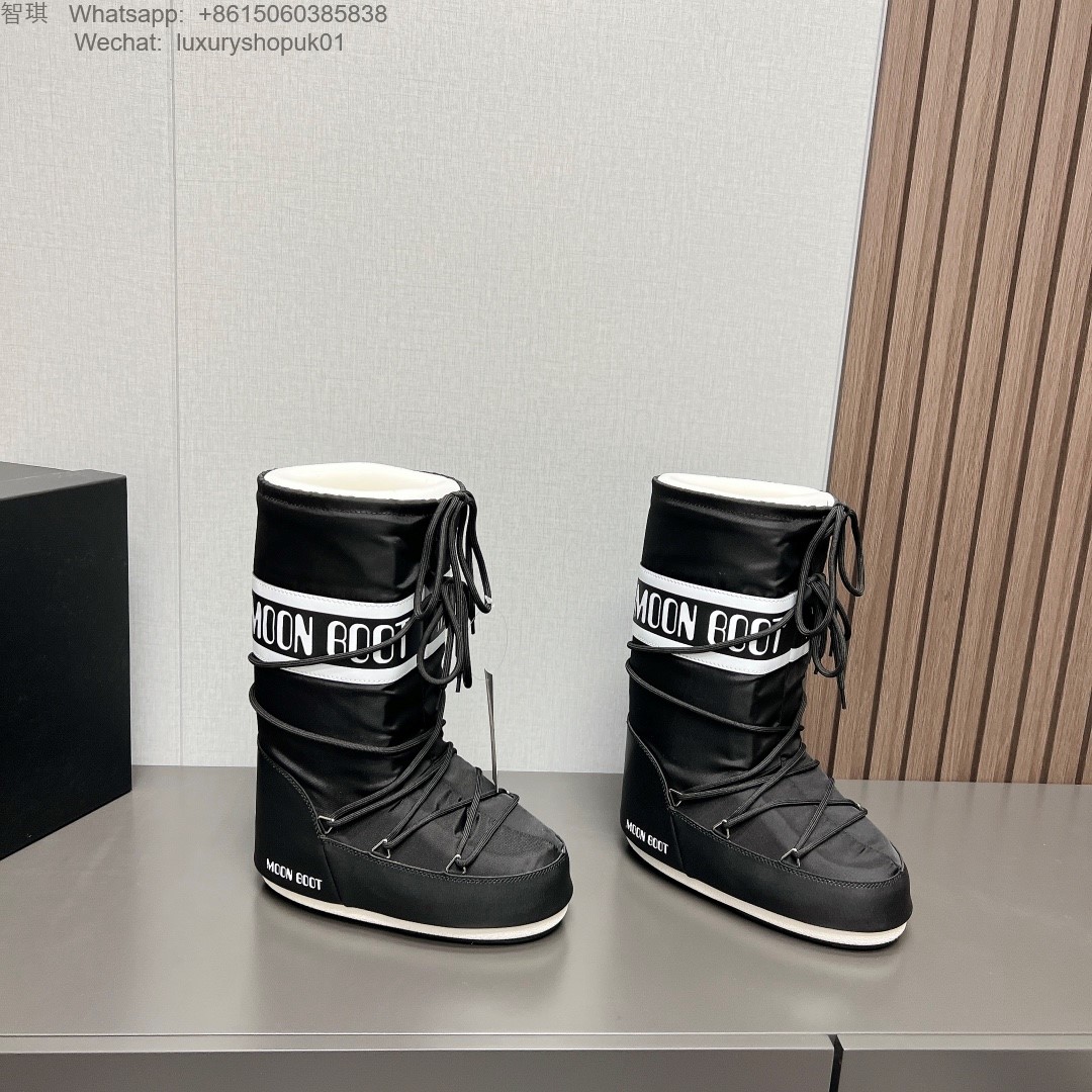 Moon Boot Icon Glance Satin Nylon Lace-Up Women Snow Boots