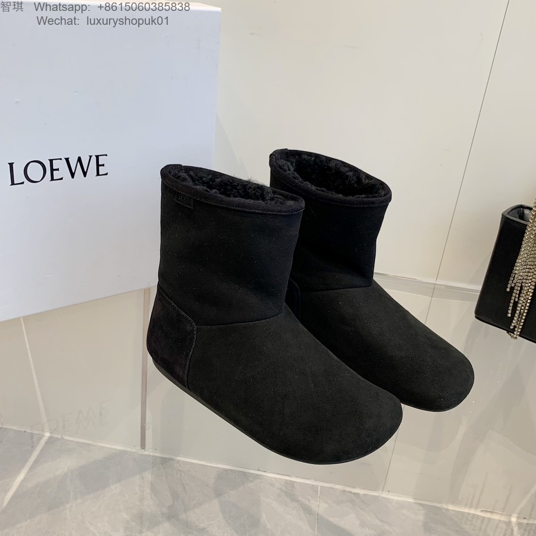 Women Loewe Suede-Shearling Lago Snow Ankle Boot