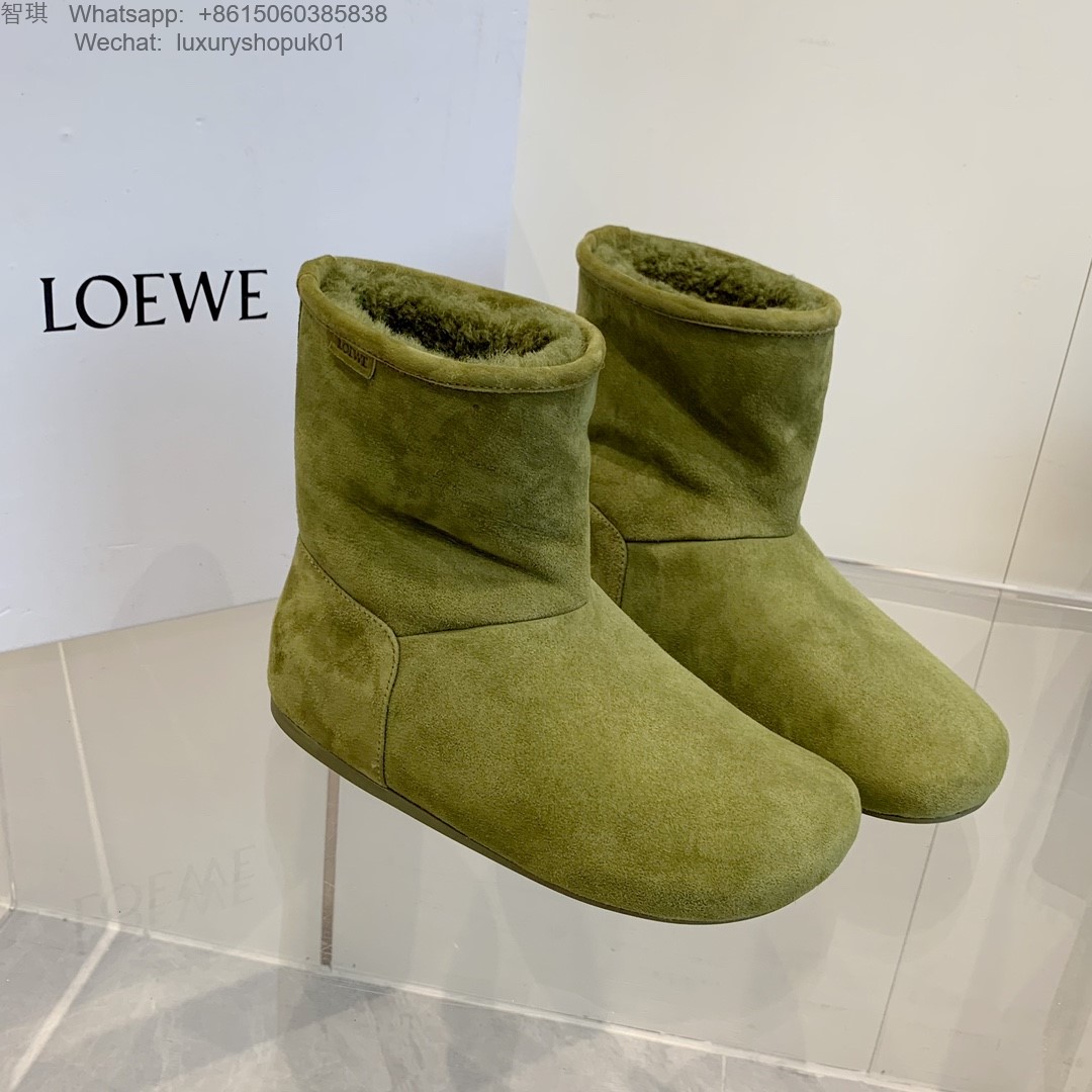 Women Loewe Suede-Shearling Lago Snow Ankle Boot
