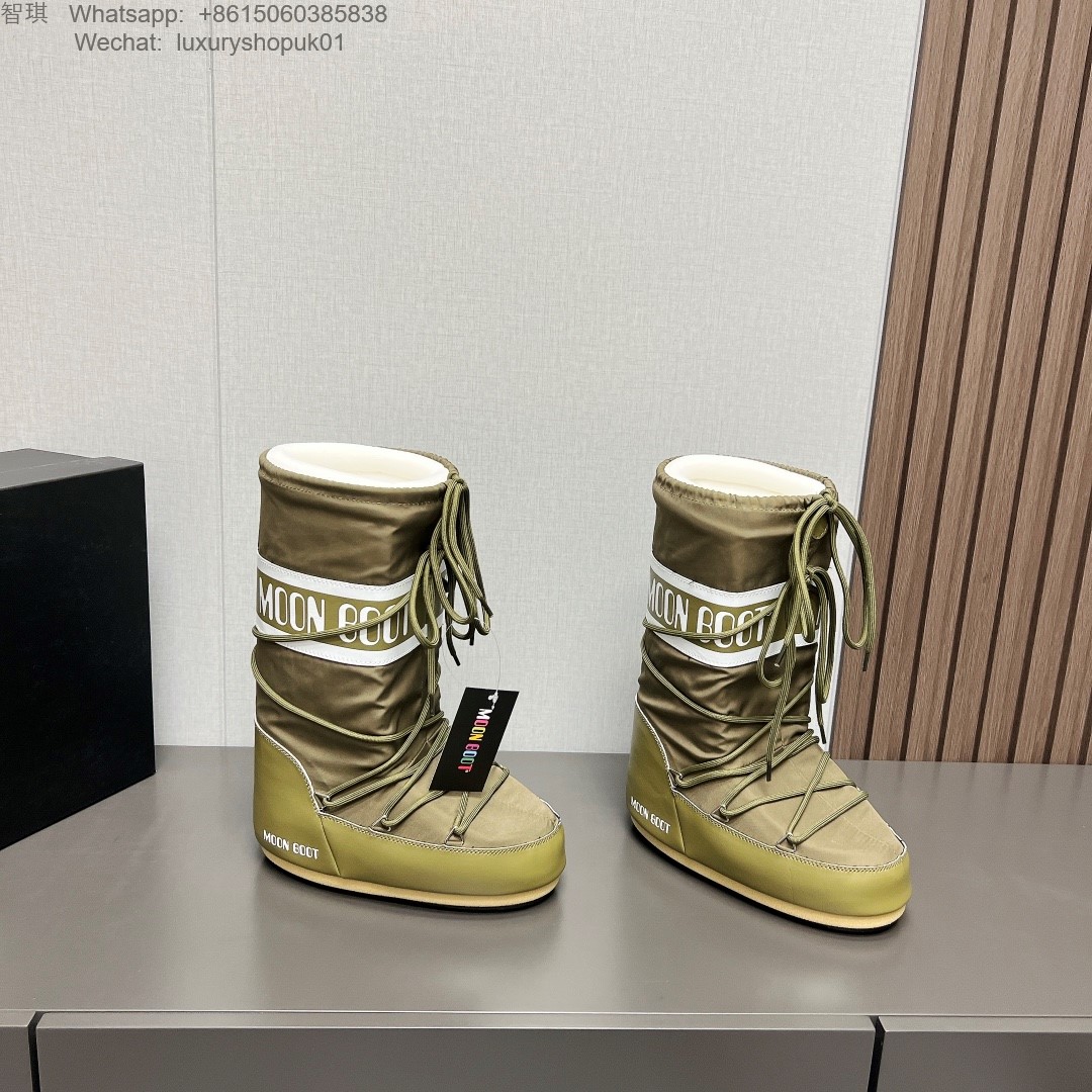 Moon Boot Icon Glance Satin Nylon Lace-Up Women Snow Boots