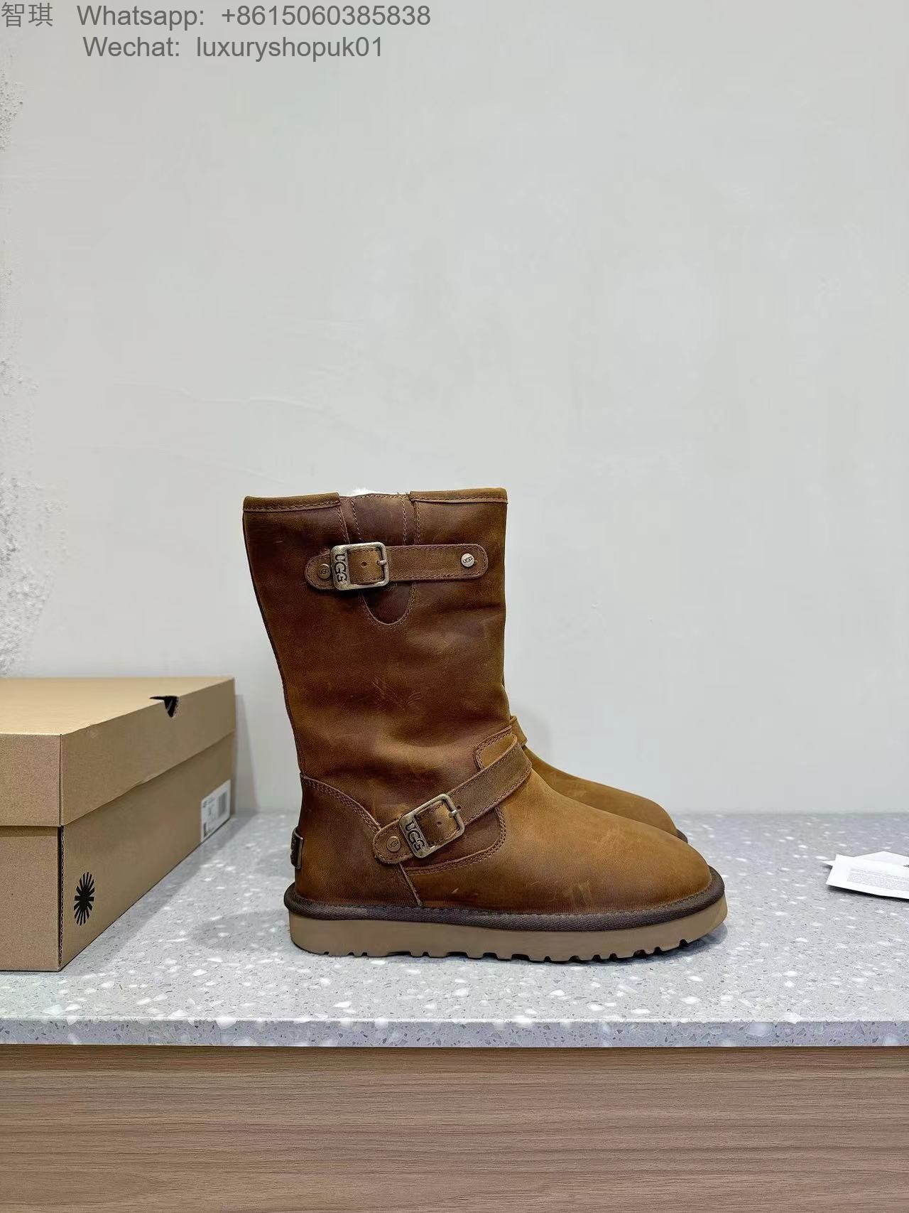 Women Ugg Kensington Biker Boots Snow Shoes