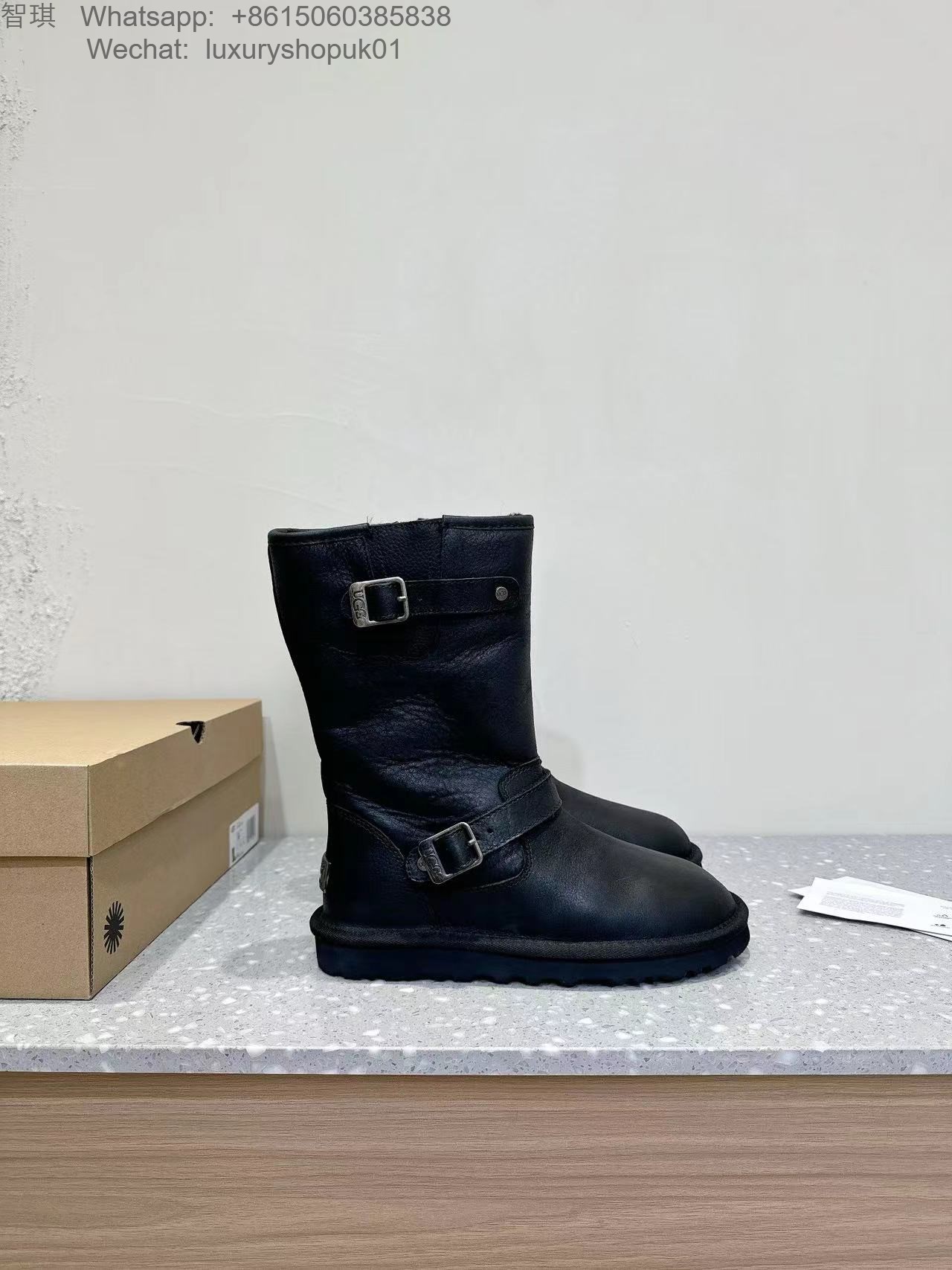 Women Ugg Kensington Biker Boots Snow Shoes