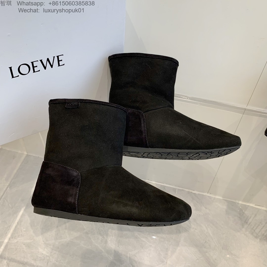 Women Loewe Suede-Shearling Lago Snow Ankle Boot