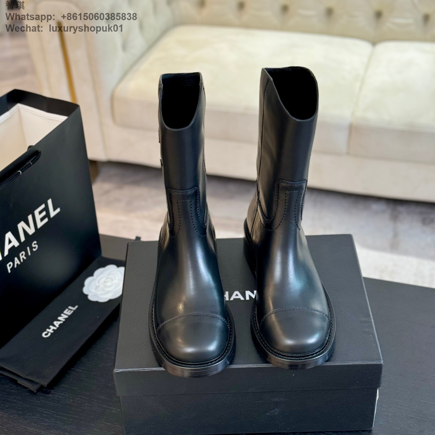Women Chanel Suede Leather Boot Shoes