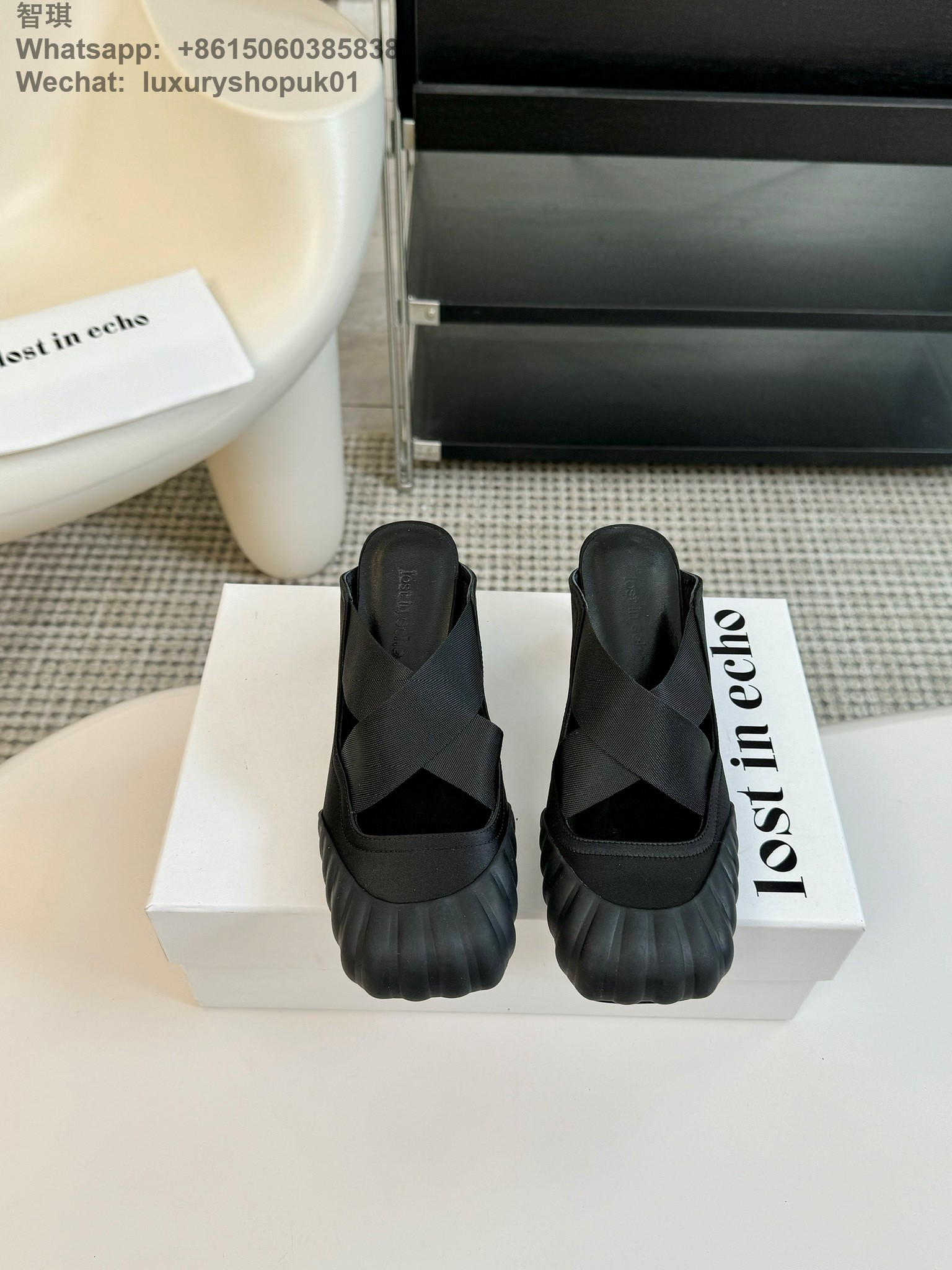 Lost In Echo Square Toe Cross Strap Ballet Slides kitten heel strap sandals Women Shoes