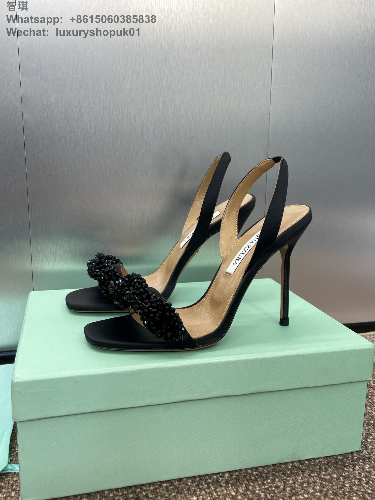 Aquazzura Very Bow Tie Crystal sandals satin open toe buckle ankle strap stiletto heels Women Shoes