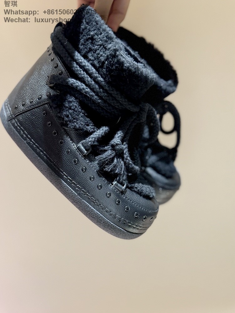 INUIKII Curly Rock Sneakers Women Curly Rock Shearling Patchwork Boots