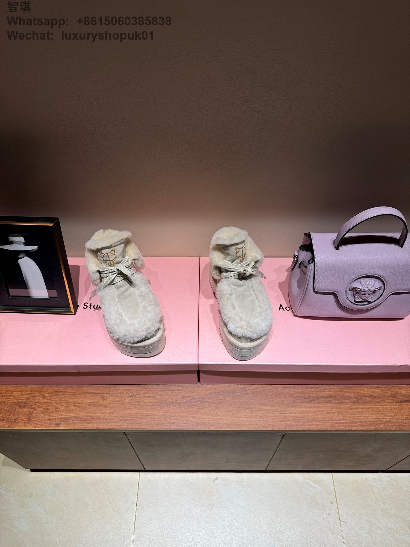 Naked Wolfe Bambi Ice Suede faux fur chunky Platform Women Snow Boot Shoes