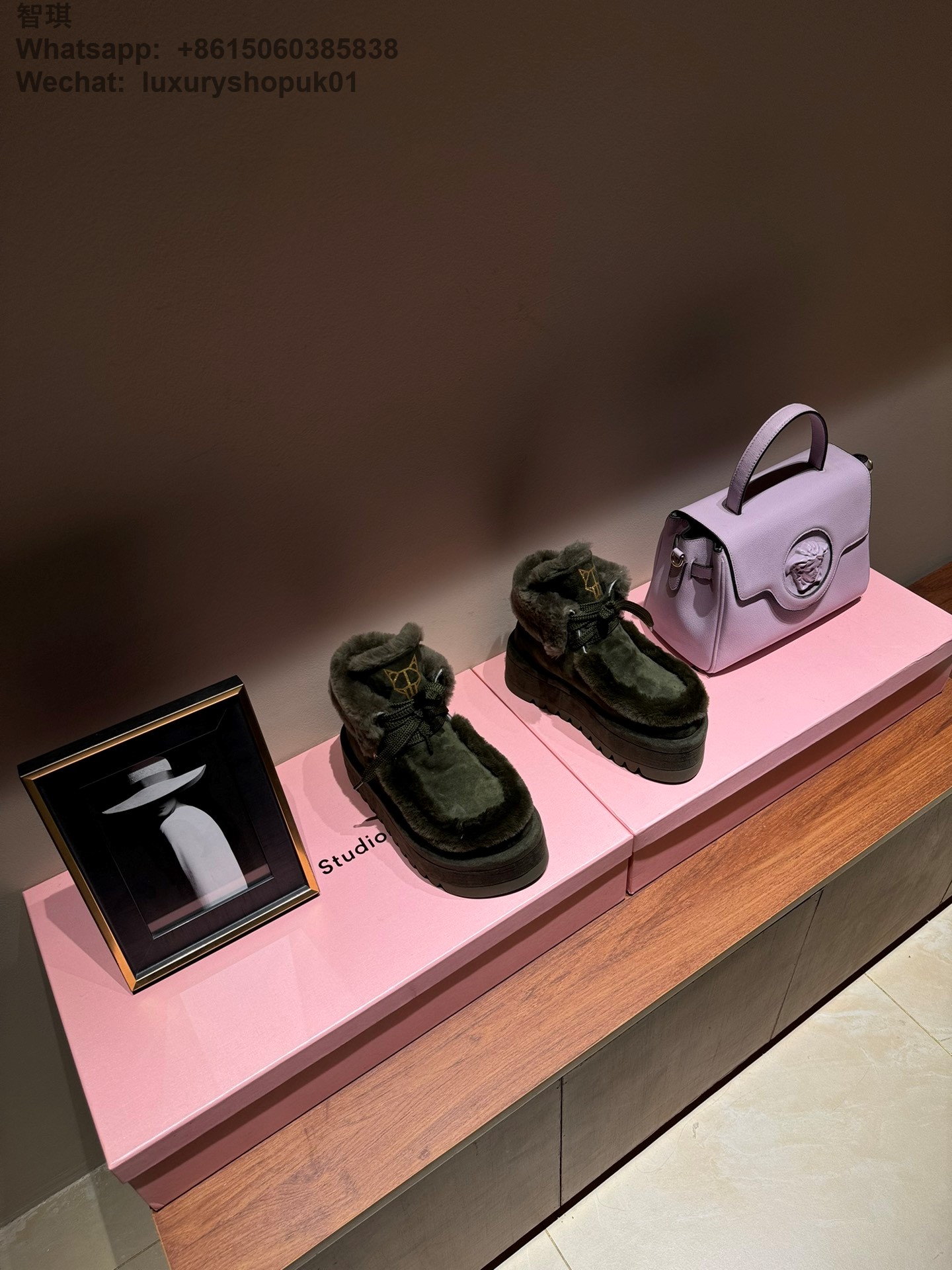 Naked Wolfe Bambi Ice Suede faux fur chunky Platform Women Snow Boot Shoes