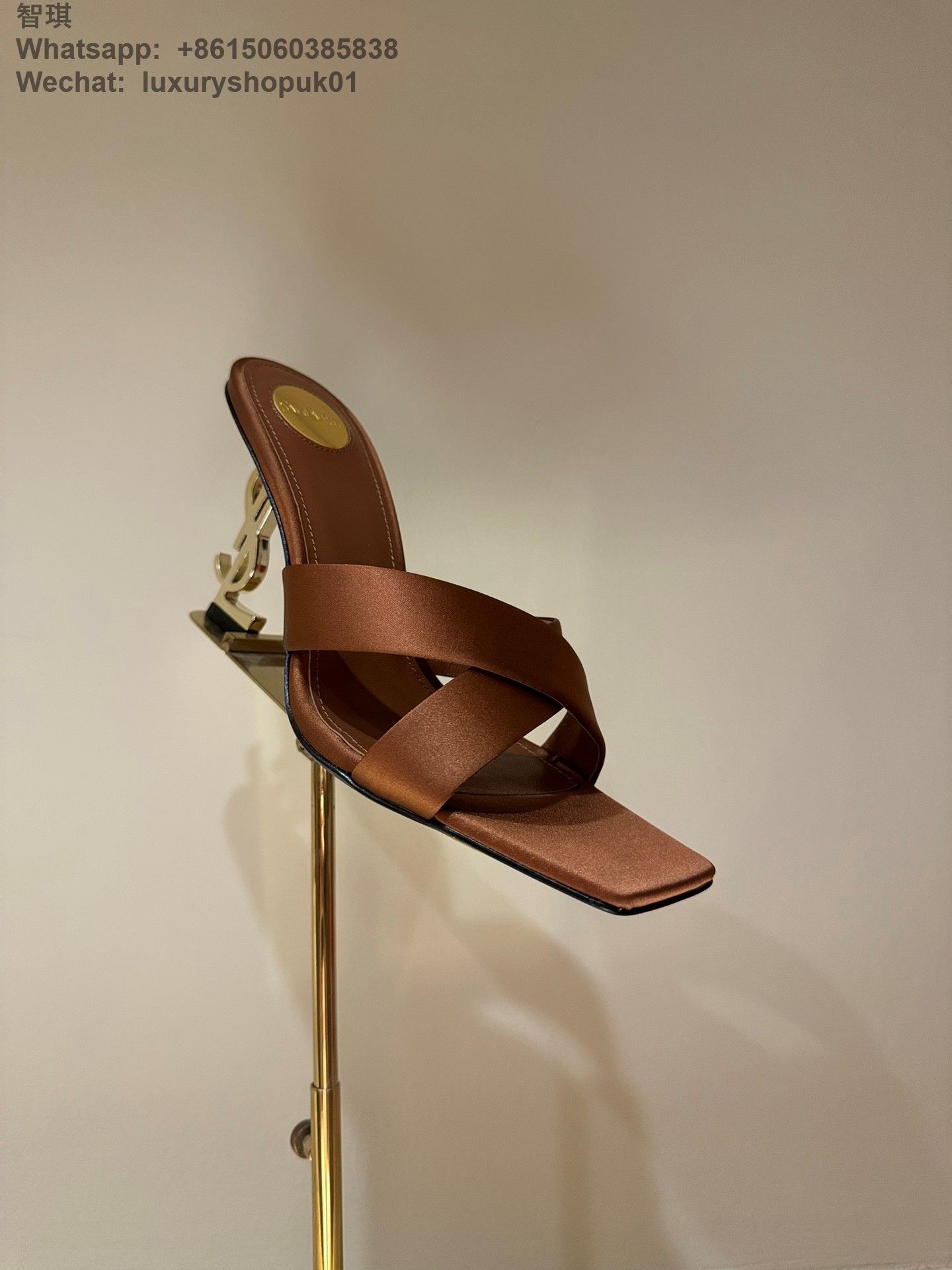 Saint Laurent Opyum Mule Sandal Manioc Brown ysl women shoes