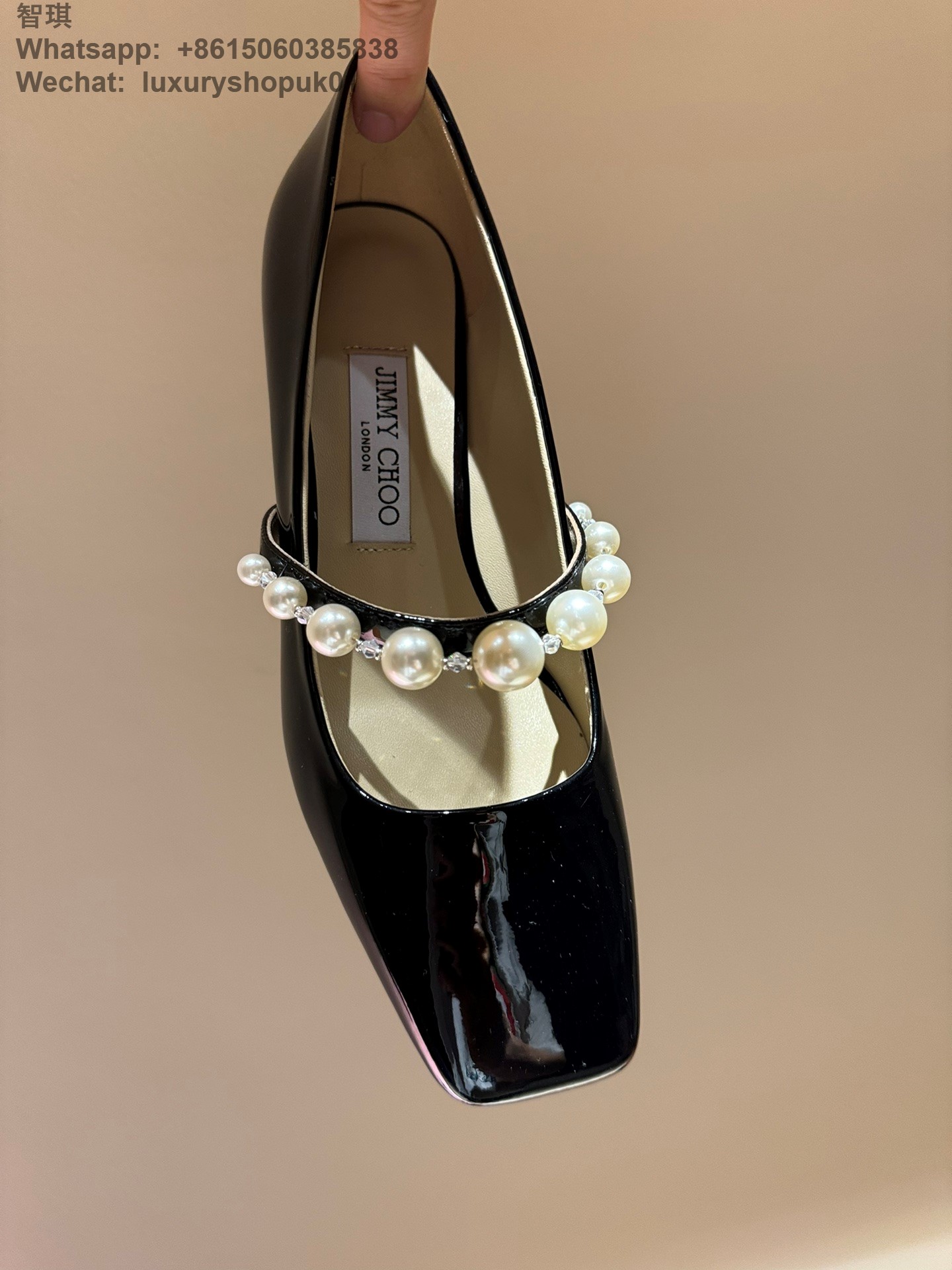 Jimmy Choo Pearl Mary Jane Elisa Women Block Heels Shoes