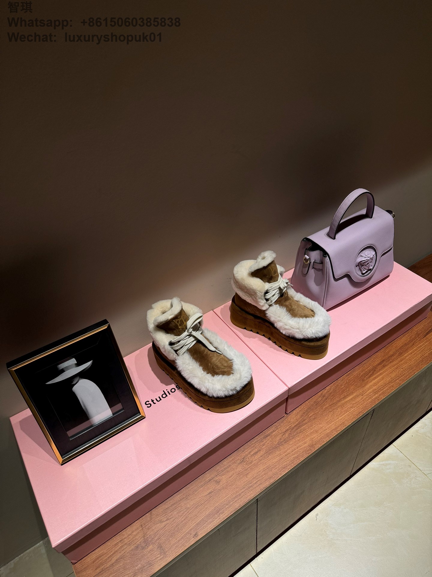 Naked Wolfe Bambi Ice Suede faux fur chunky Platform Women Snow Boot Shoes