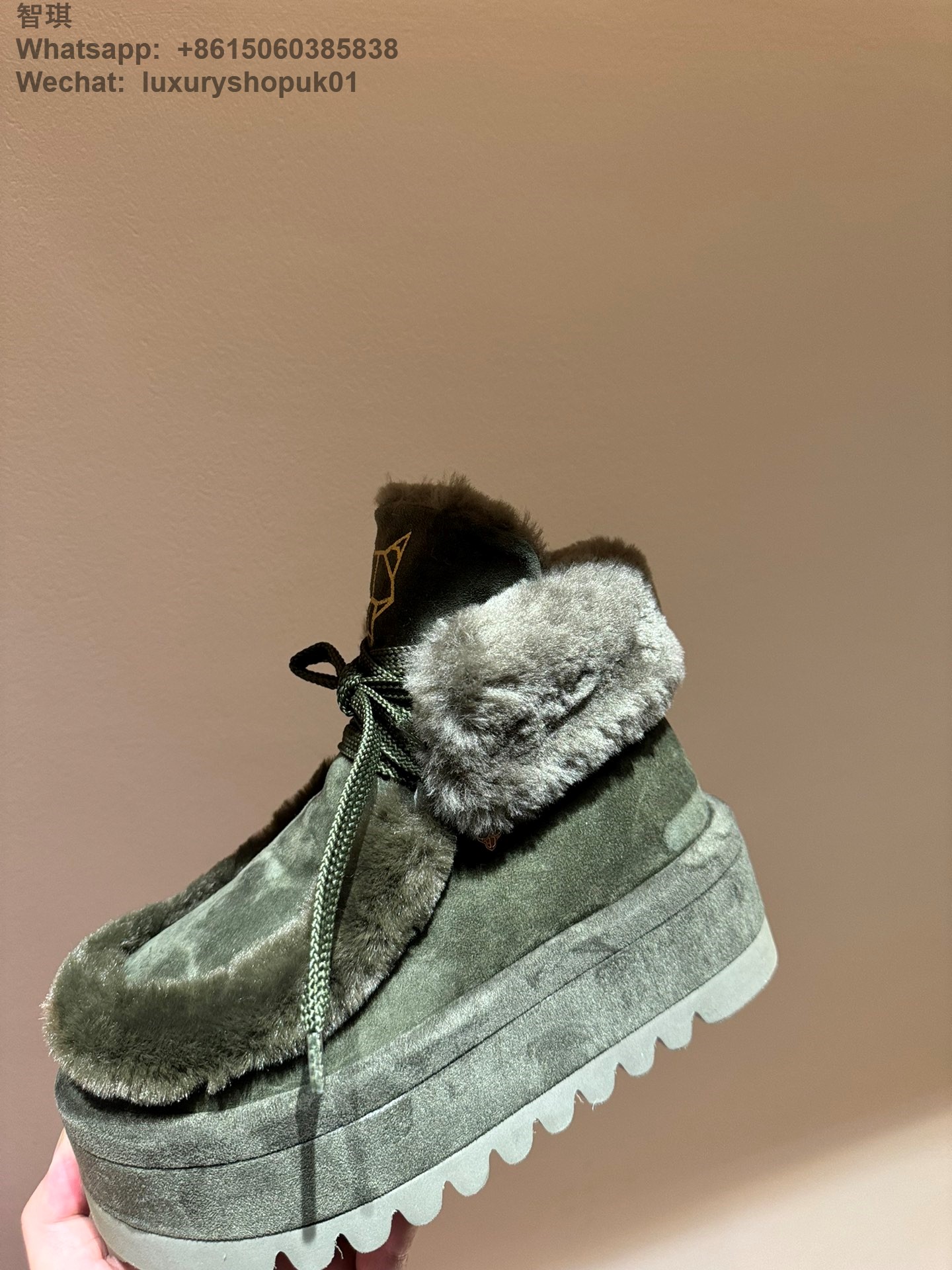 Naked Wolfe Bambi Ice Suede faux fur chunky Platform Women Snow Boot Shoes