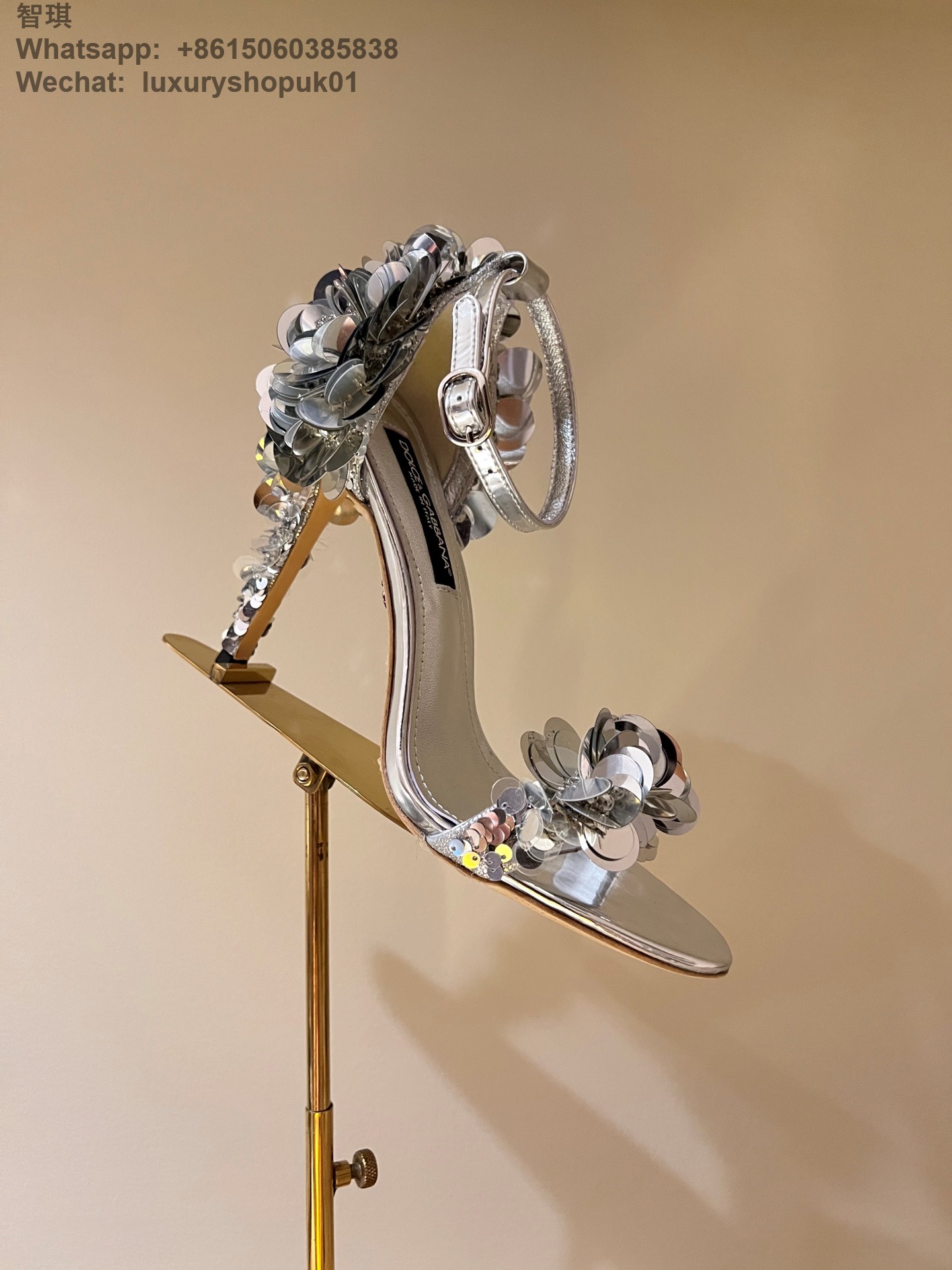 Dolce & Gabbana Floral Ankle-Starp Sandals High Heels Women Shoes