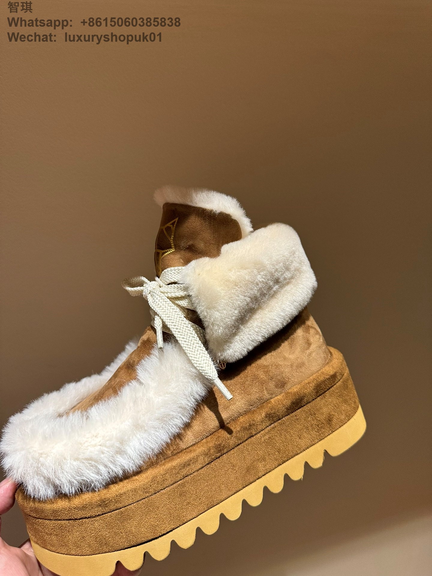 Naked Wolfe Bambi Ice Suede faux fur chunky Platform Women Snow Boot Shoes