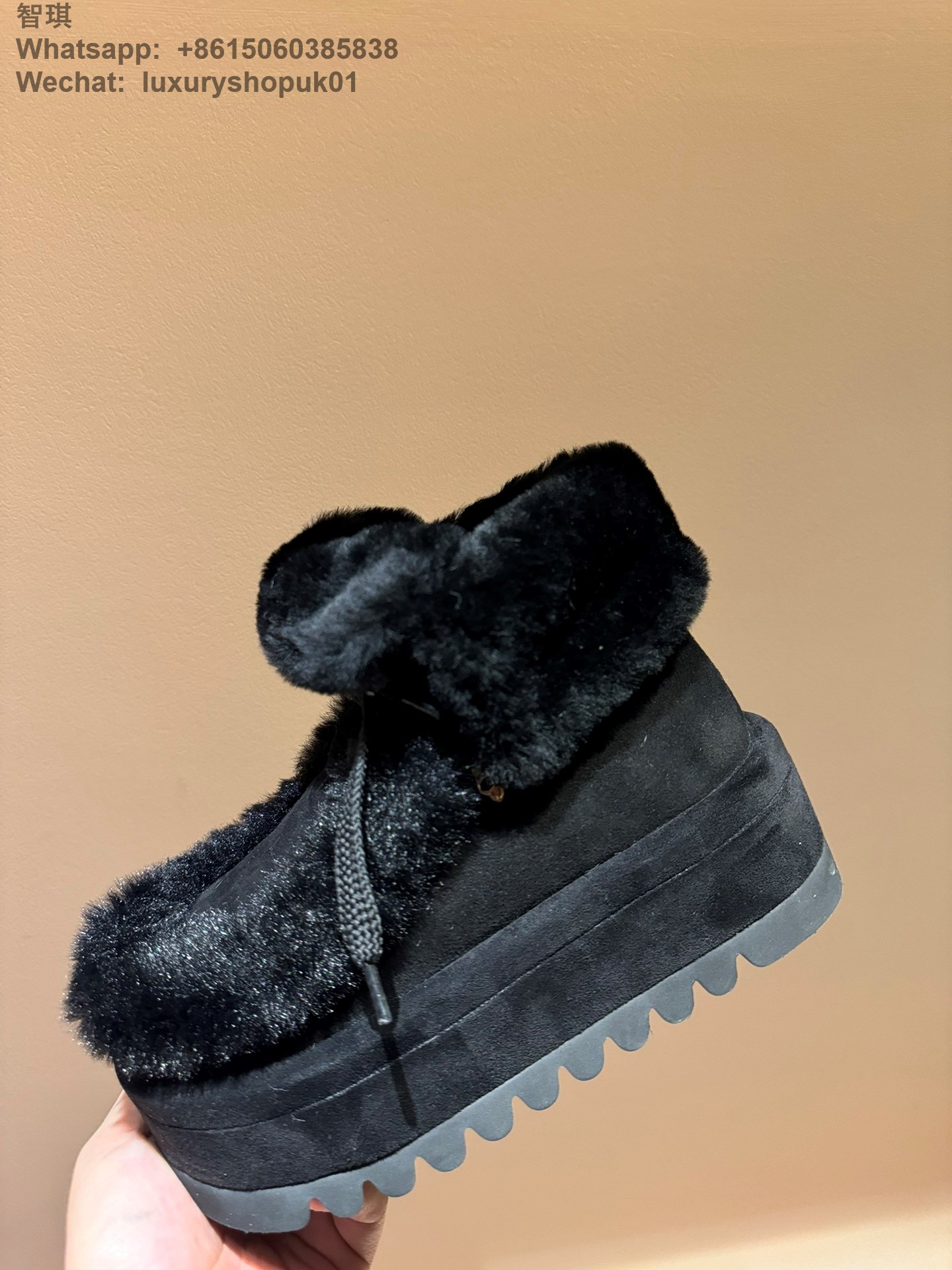 Naked Wolfe Bambi Ice Suede faux fur chunky Platform Women Snow Boot Shoes
