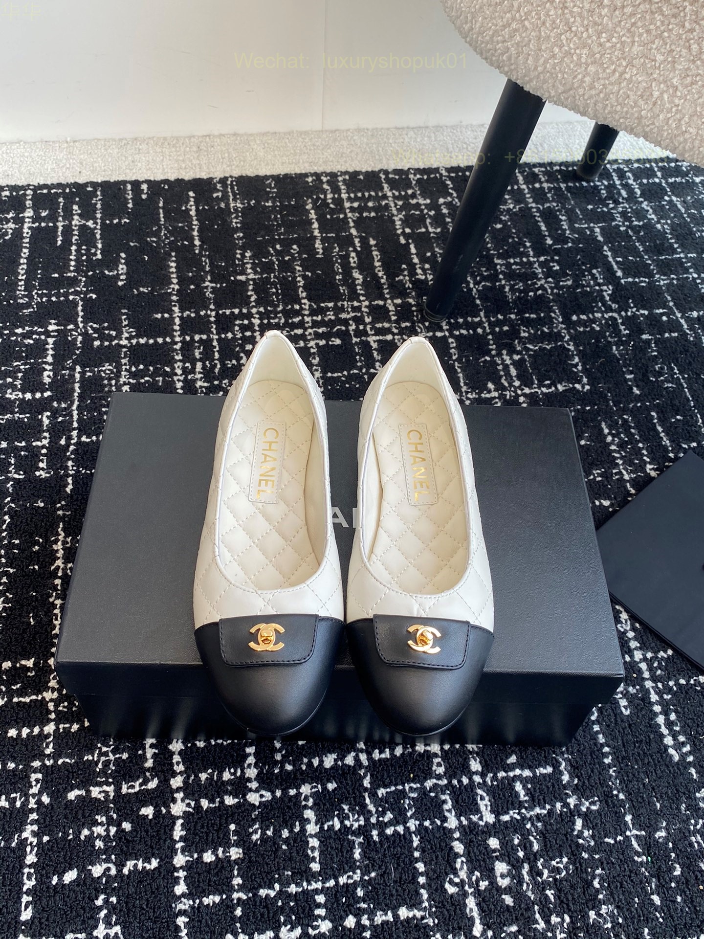 Chanel Ballet flats Leather CC Logo Women Shoes