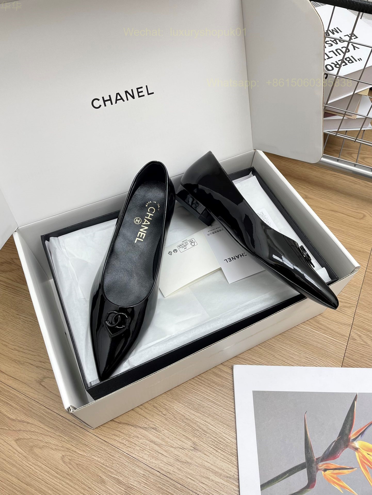 Chanel Leather Ballet flat CC Logo Women Shoes