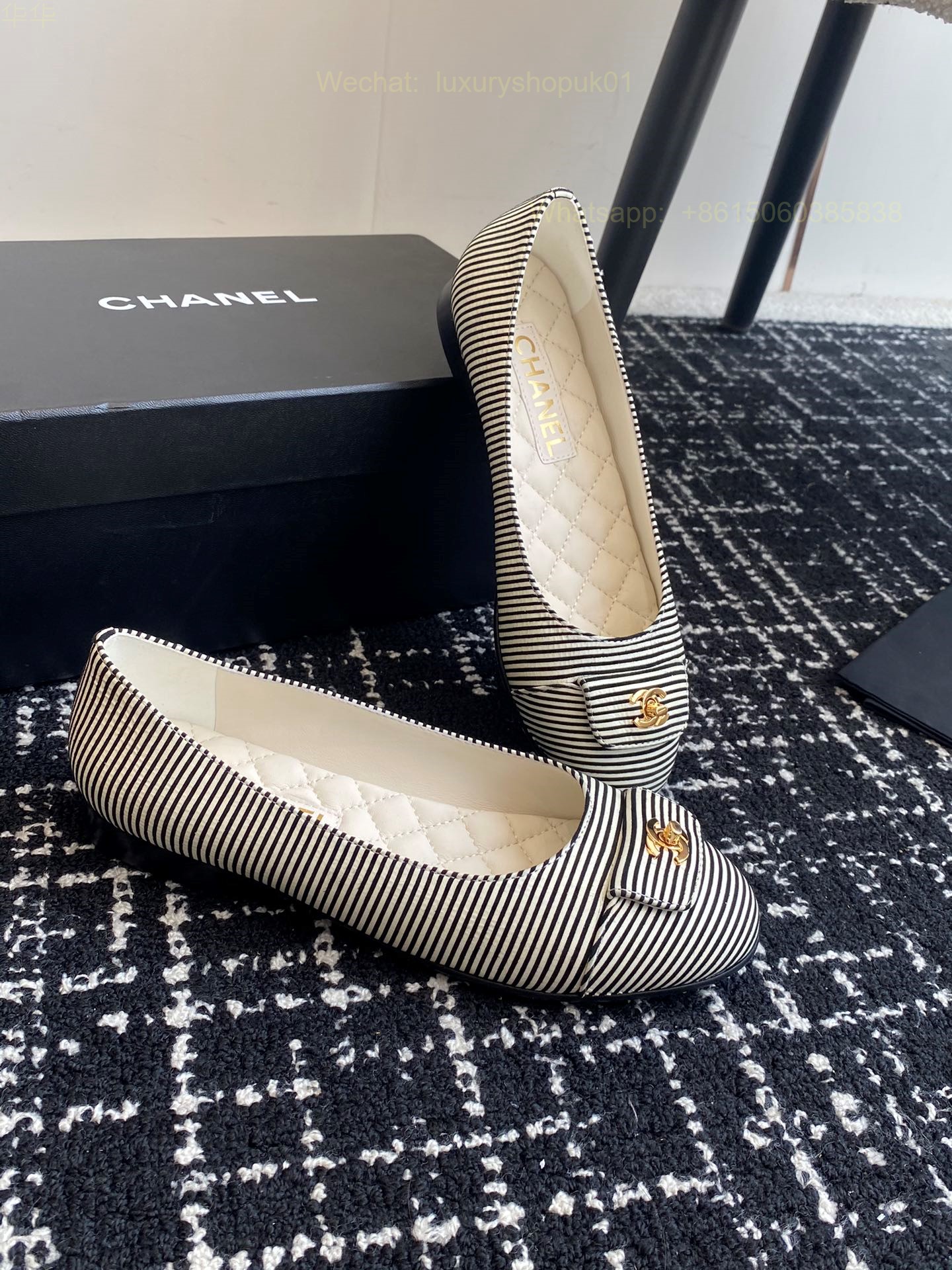 Chanel Ballet flats Leather CC Logo Women Shoes