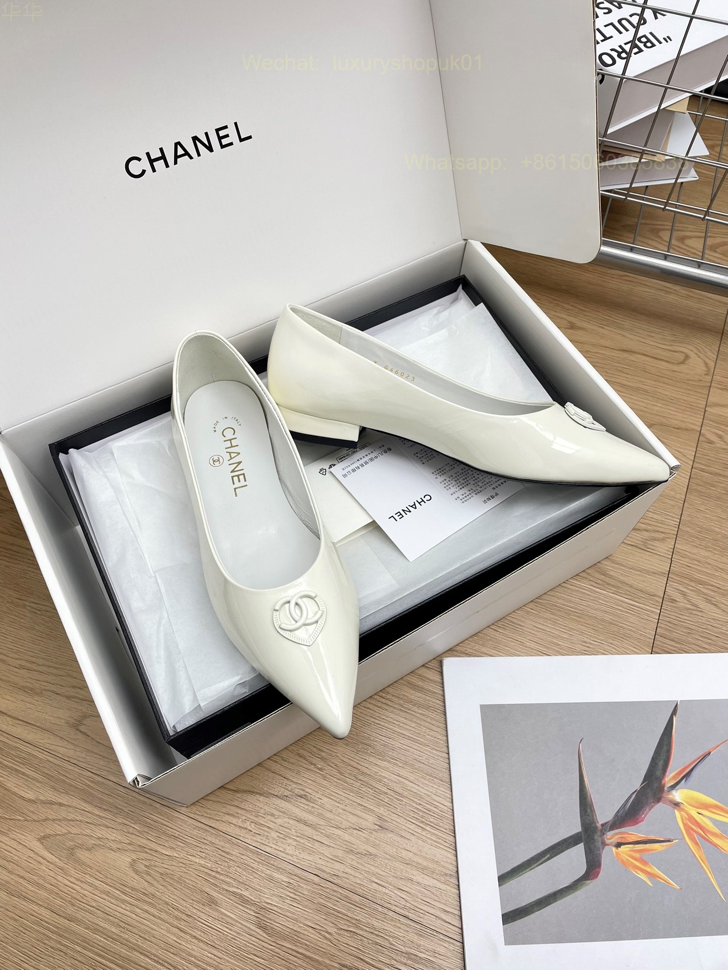 Chanel Leather Ballet flat CC Logo Women Shoes