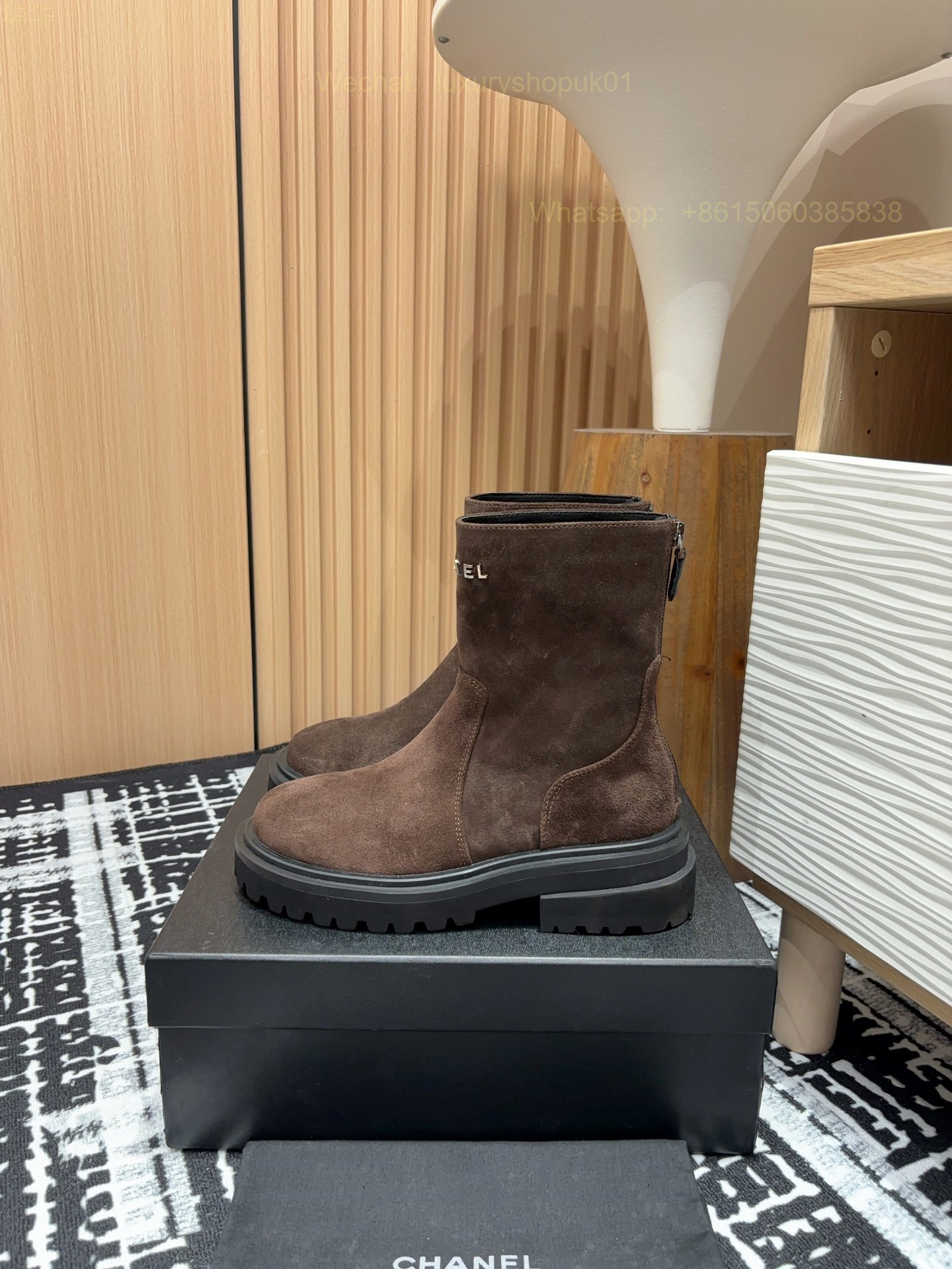 Chanel Suede leather flat Boots Women Shoes