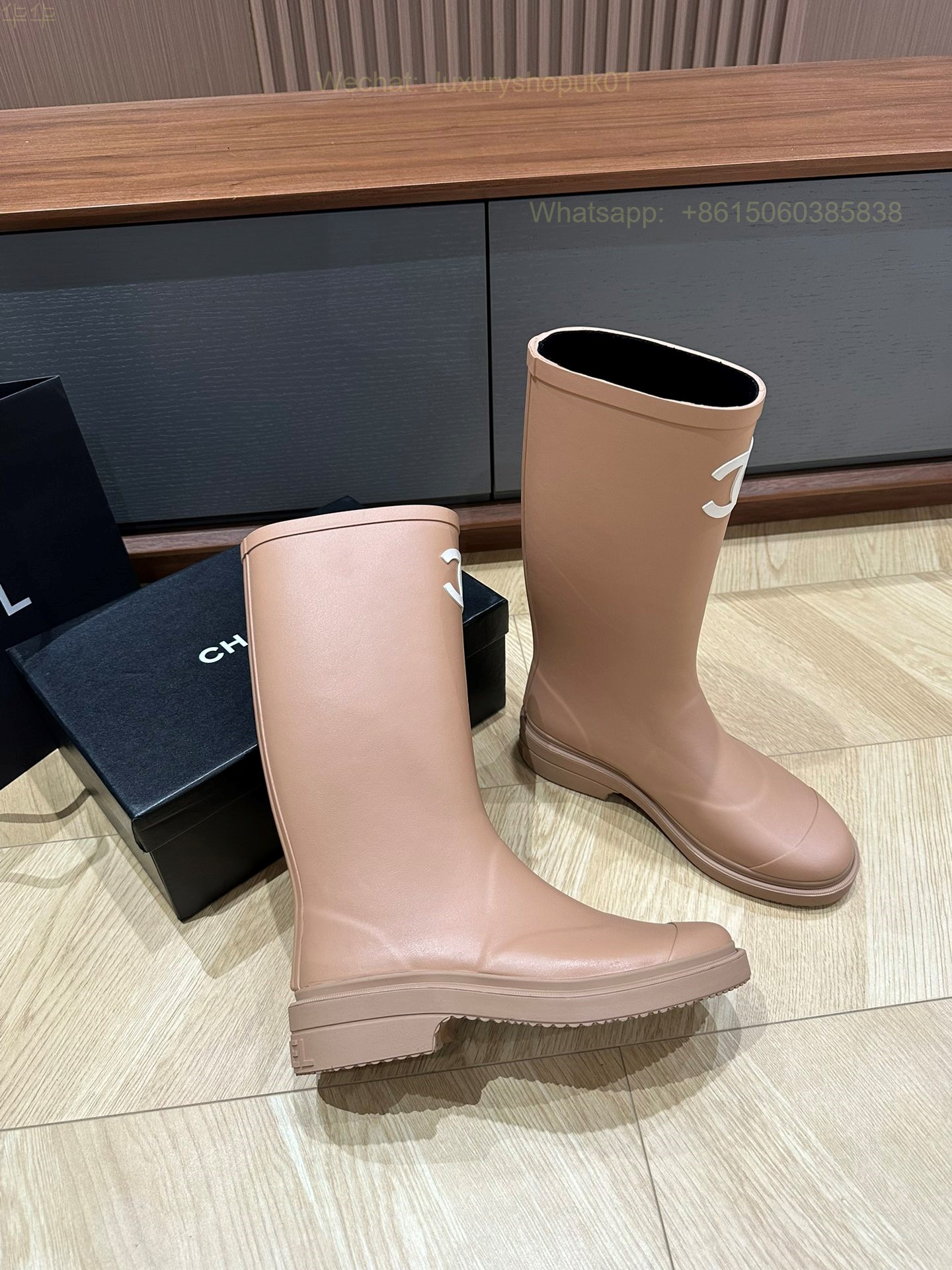 Chanel Rubber CC Logo Rain Boots Women Shoes
