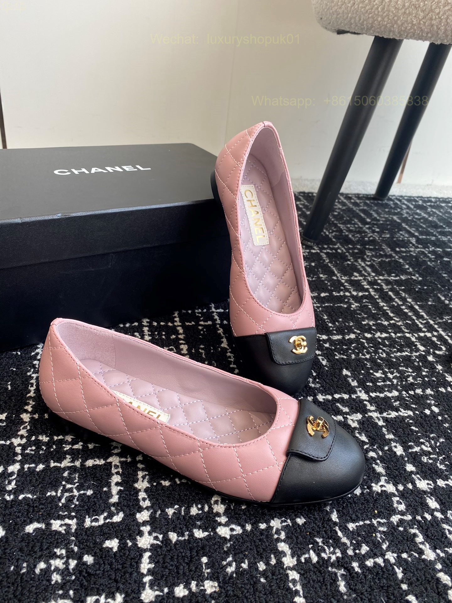 Chanel Ballet flats Leather CC Logo Women Shoes